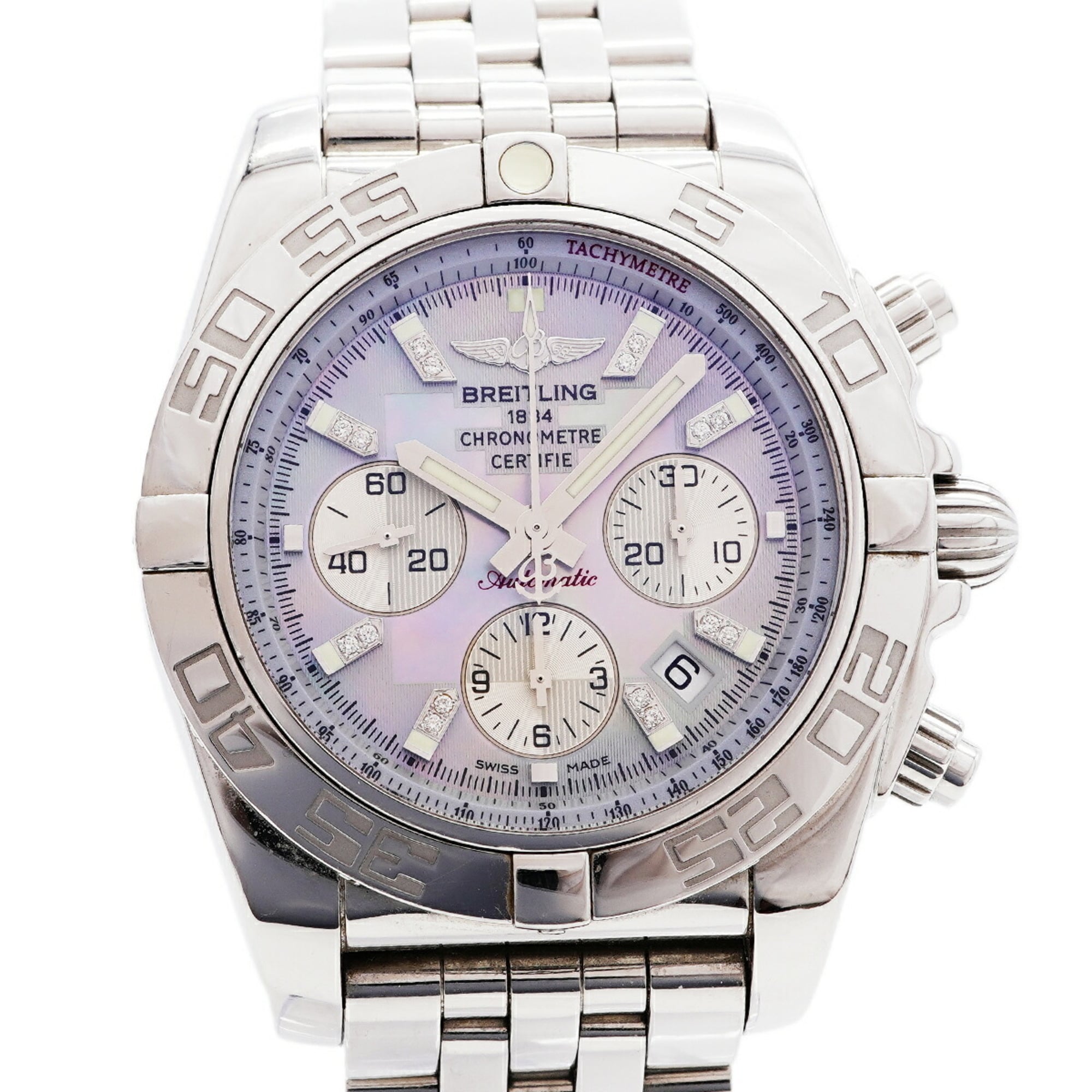 Breitling Chronomat 44 Mother-of-Pearl AB0110 Gray Dial 43mm Watch