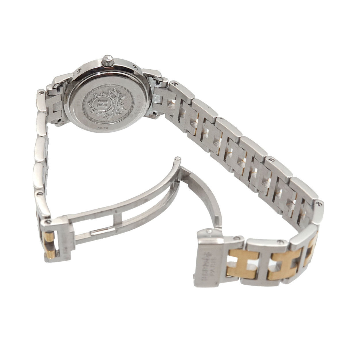 Hermes CL4 220 horloge met ivoorkleurige wijzerplaat, 24 mm