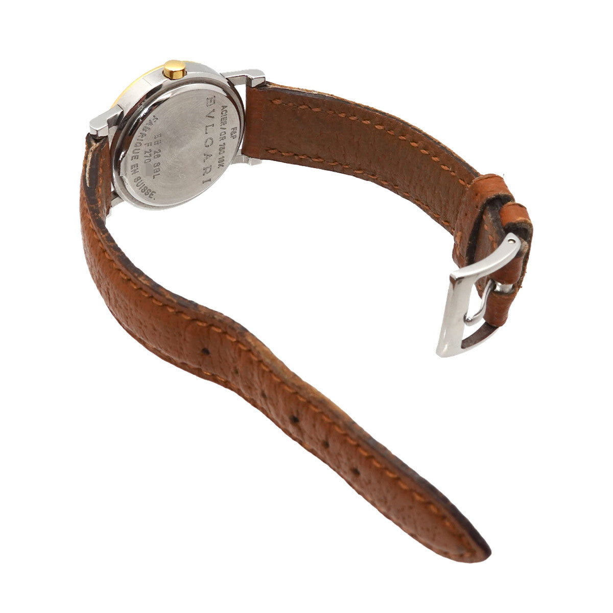 Bvlgari BB26SGLD horloge met zwarte wijzerplaat, 26 mm
