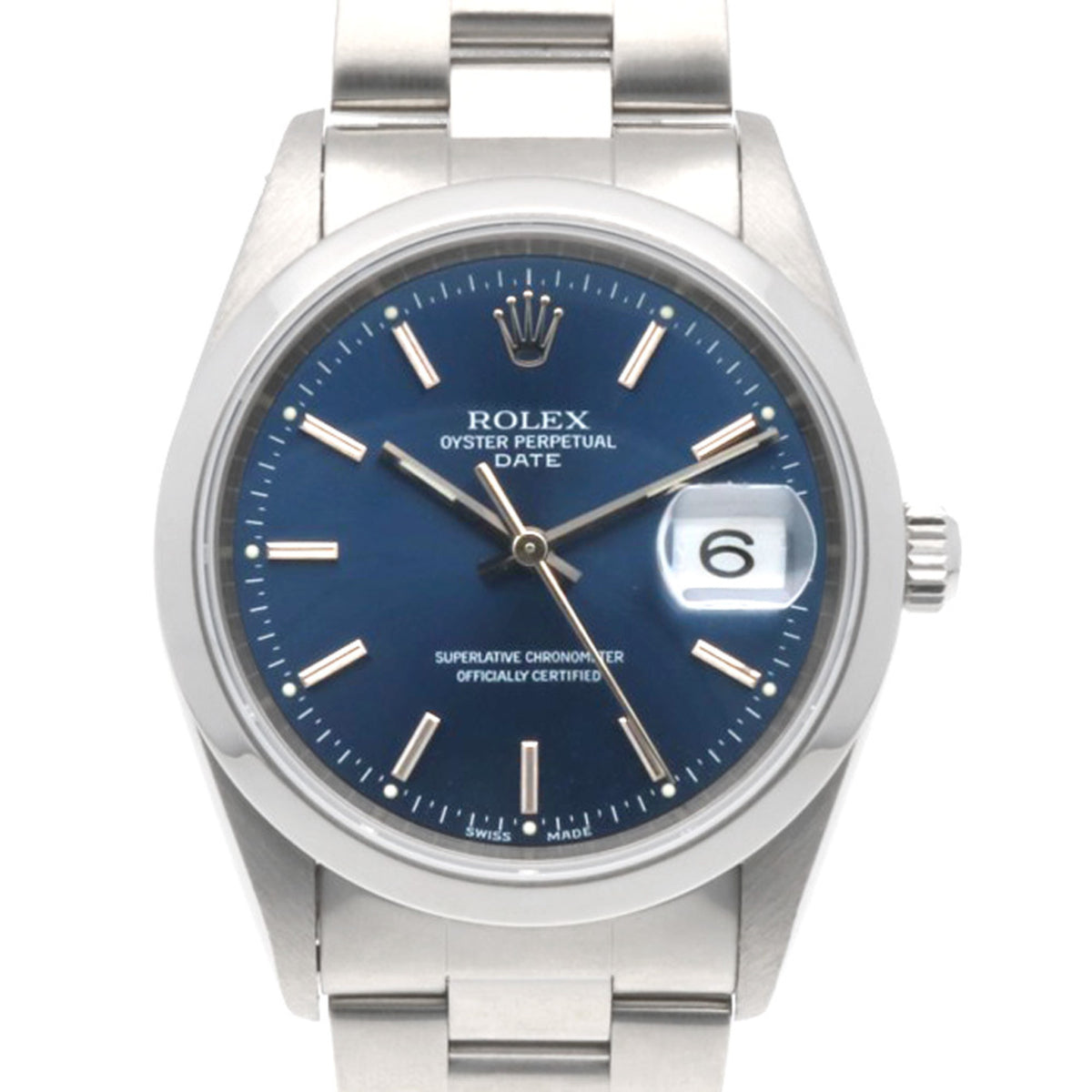 Montre Rolex Date Oyster Perpetual 15200, cadran bleu, 34 mm