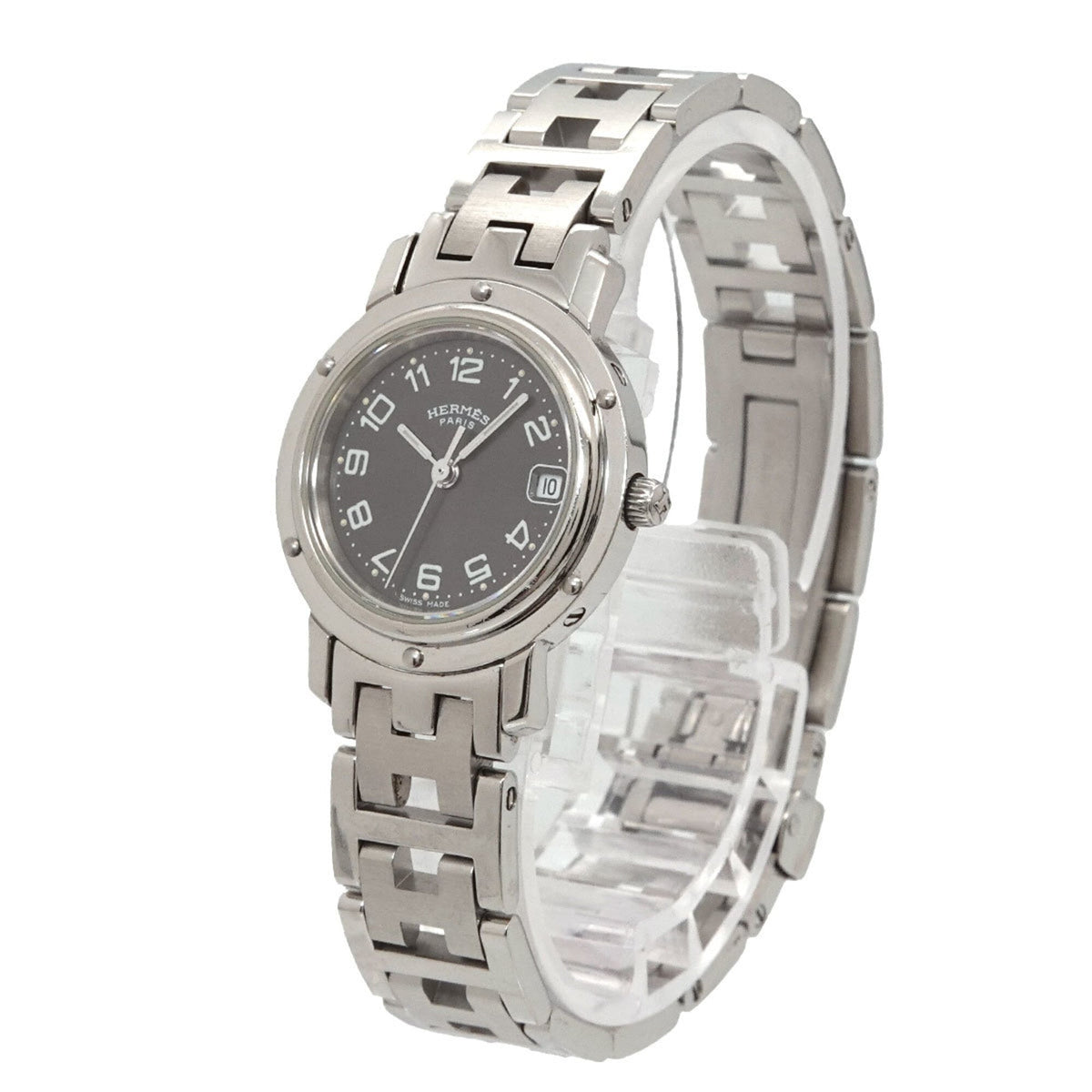 Hermes Clipper CL4 210 horloge met grijze wijzerplaat, 24 mm