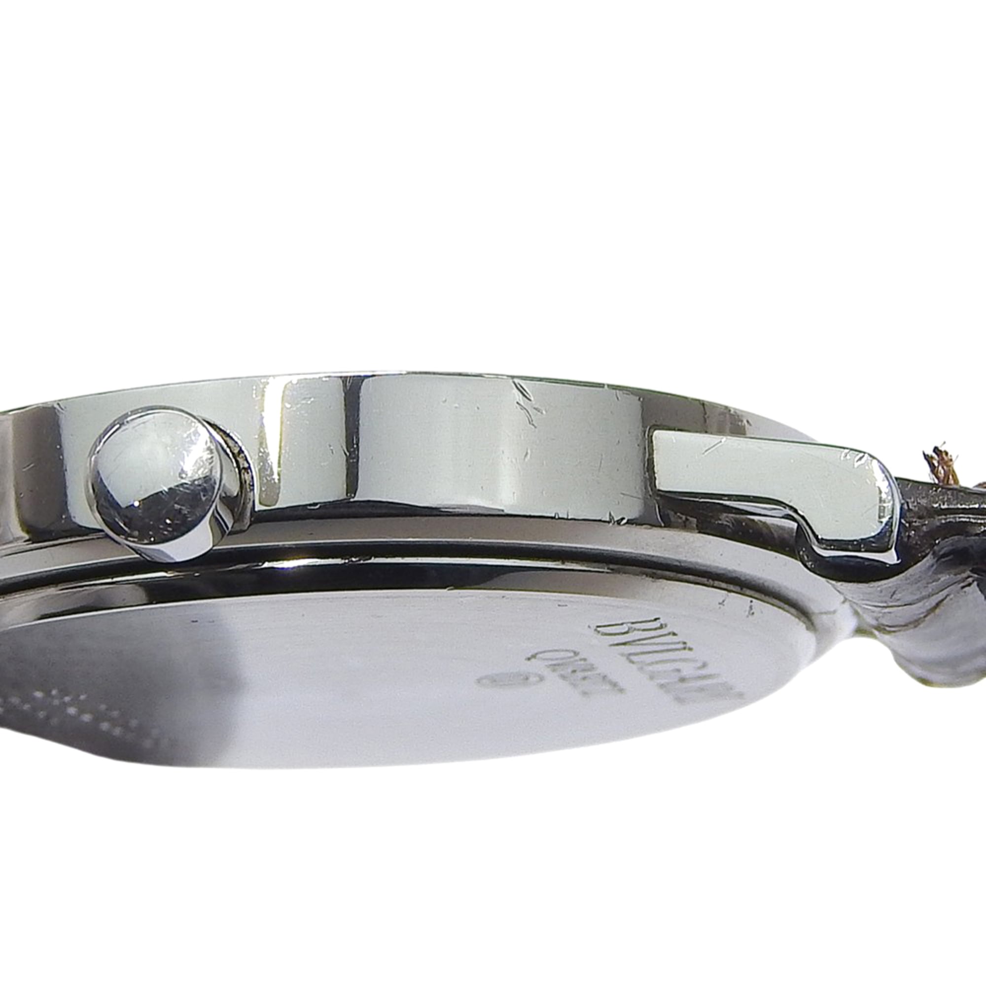 BVLGARI Horloge BB33SLD Roestvrij staal x leer Kwarts Analoog Zwarte wijzerplaat Bvlgari Unisex