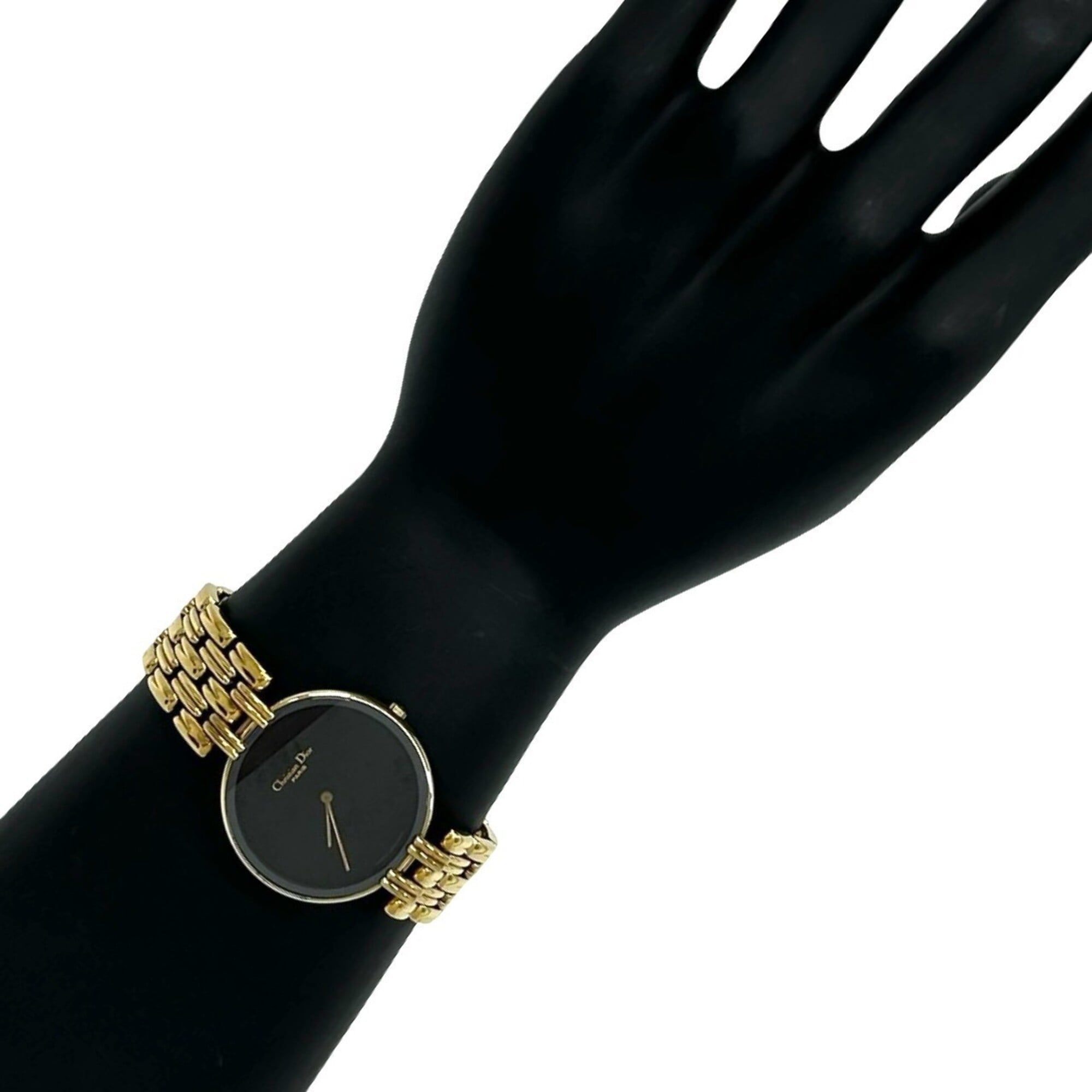Christian Dior Vintage Baghira GP Quartz Gold Black 38257
