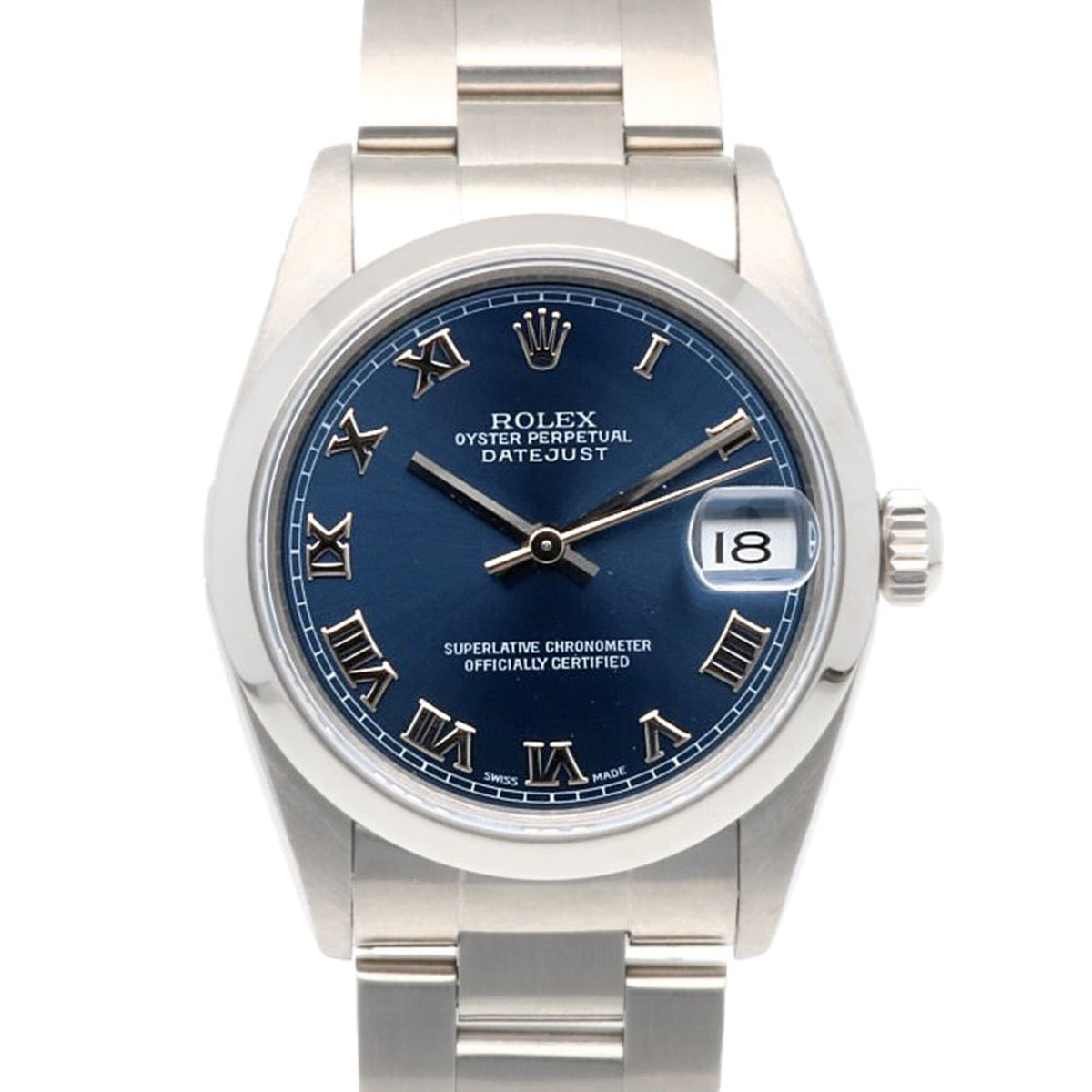 Rolex Datejust Oyster Perpetual 68240 met marineblauwe wijzerplaat, 31 mm