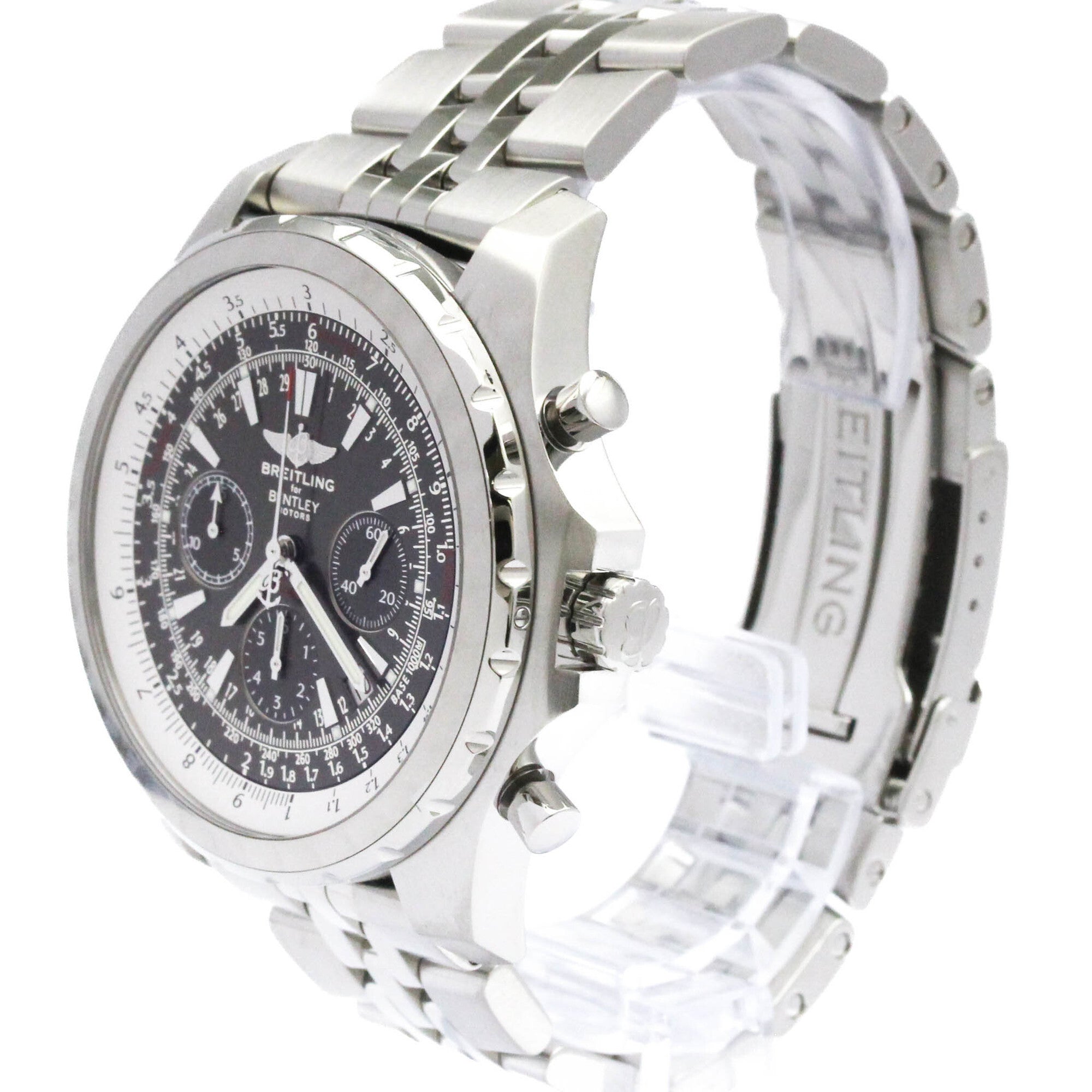 BREITLING Bentley Motors Steel Automatic Mens Watch A25363 Polished