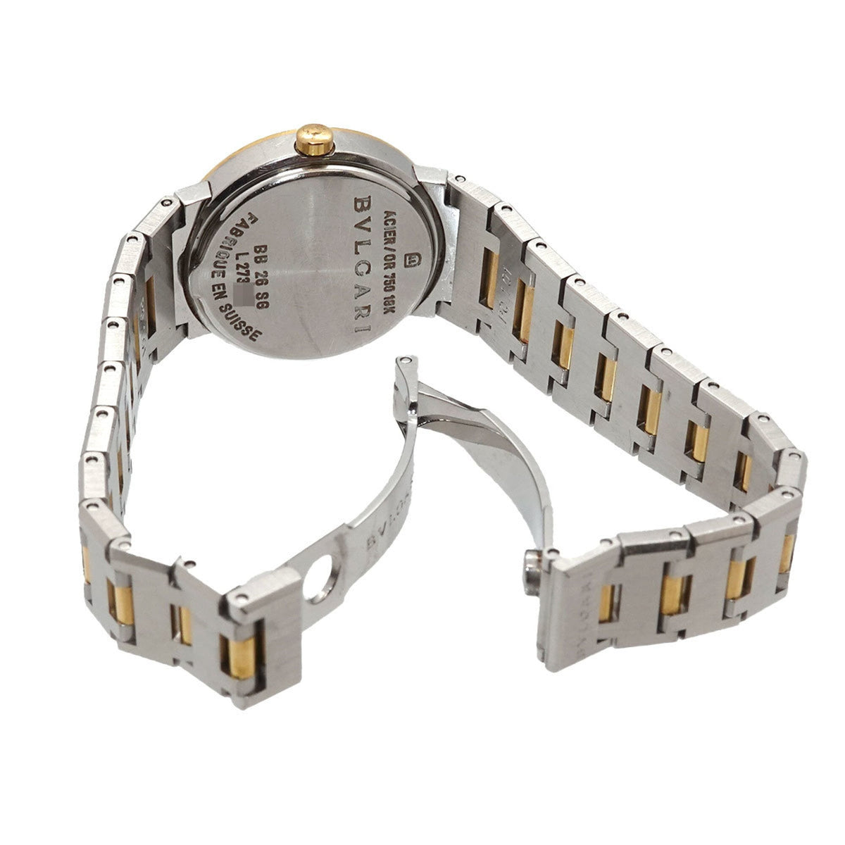 Bvlgari BB26SG horloge met zwarte wijzerplaat, 26 mm