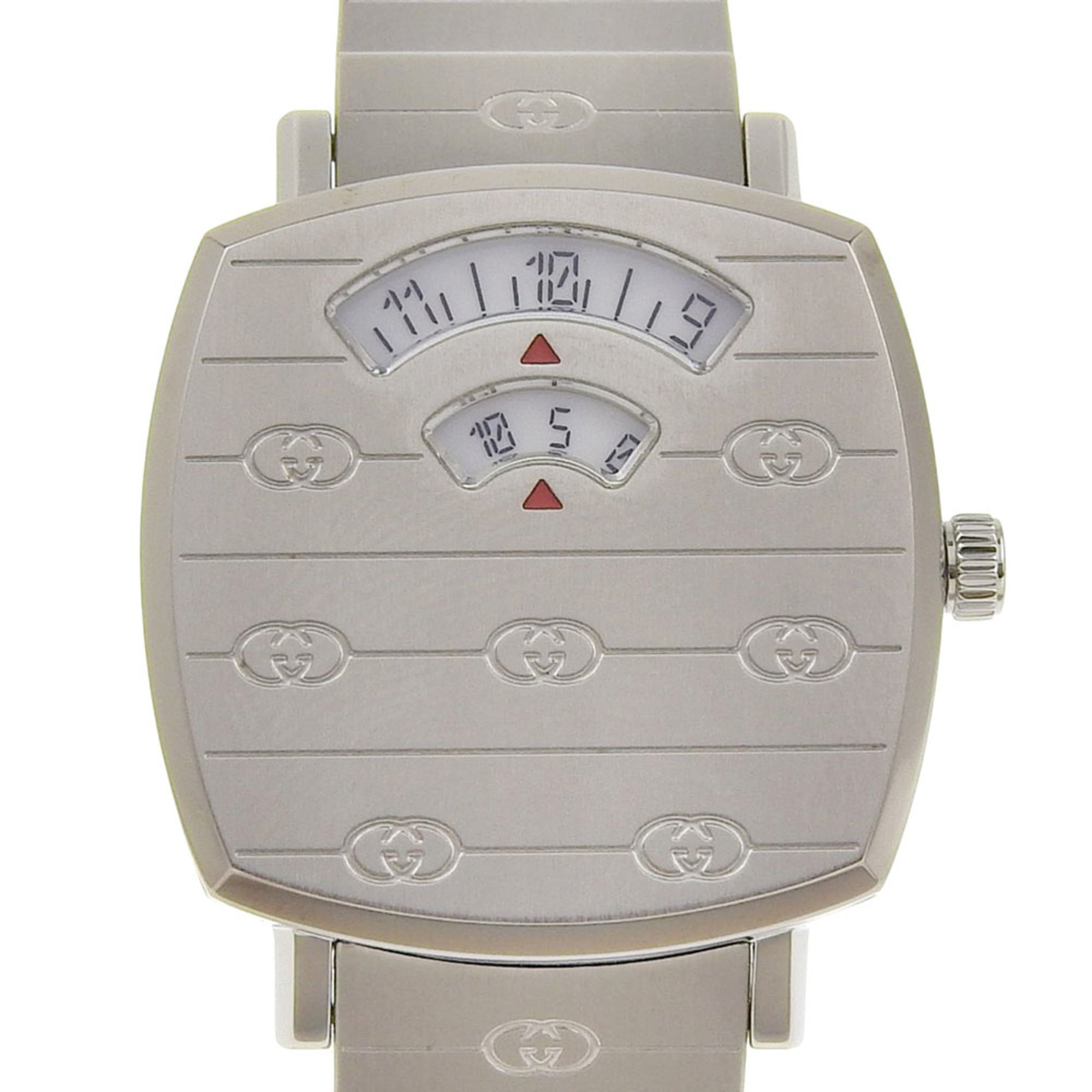 Gucci Grip Watch 157.5/YA157501 Stainless Steel Quartz Analog Display White Dial Women's