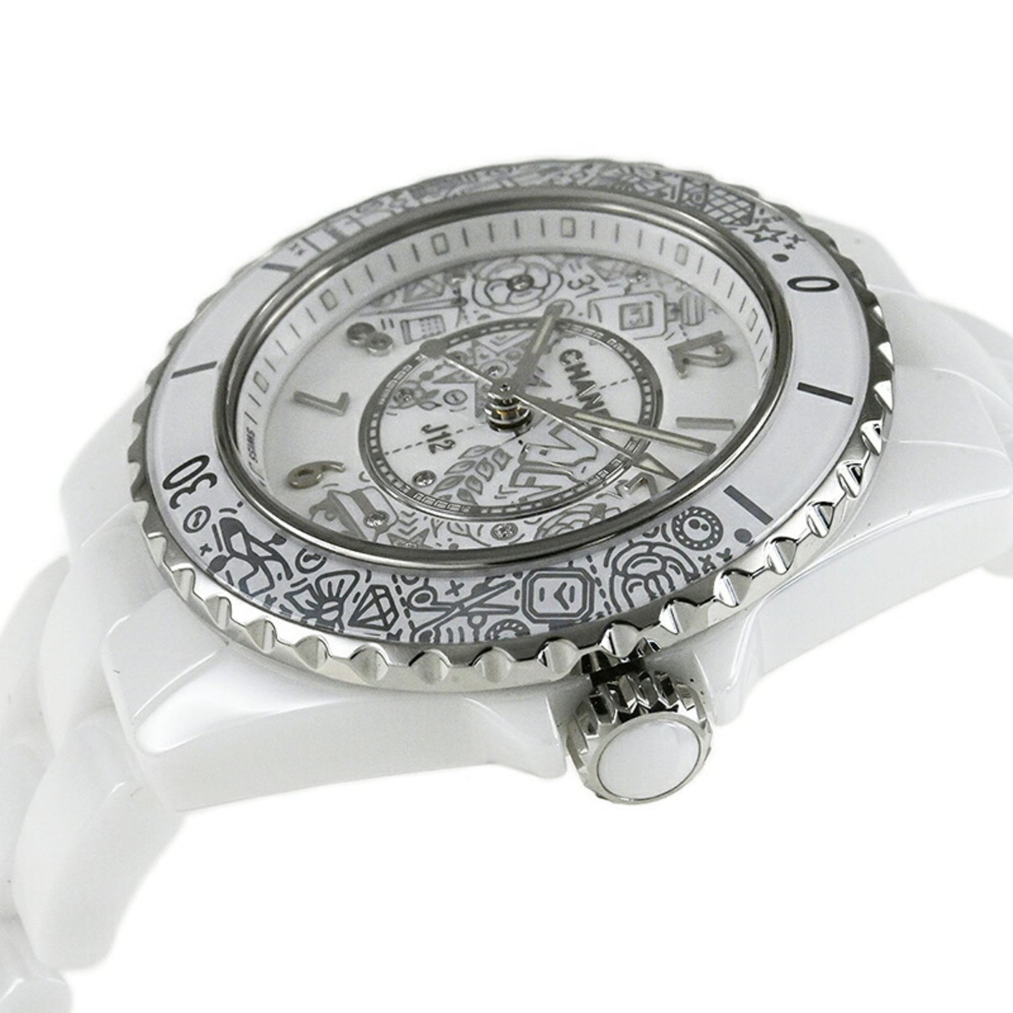 CHANEL J12 33 mm horloge, gelimiteerde editie ter ere van het 20-jarig jubileum, oplage van 2020 stuks, H6477, damesmodel