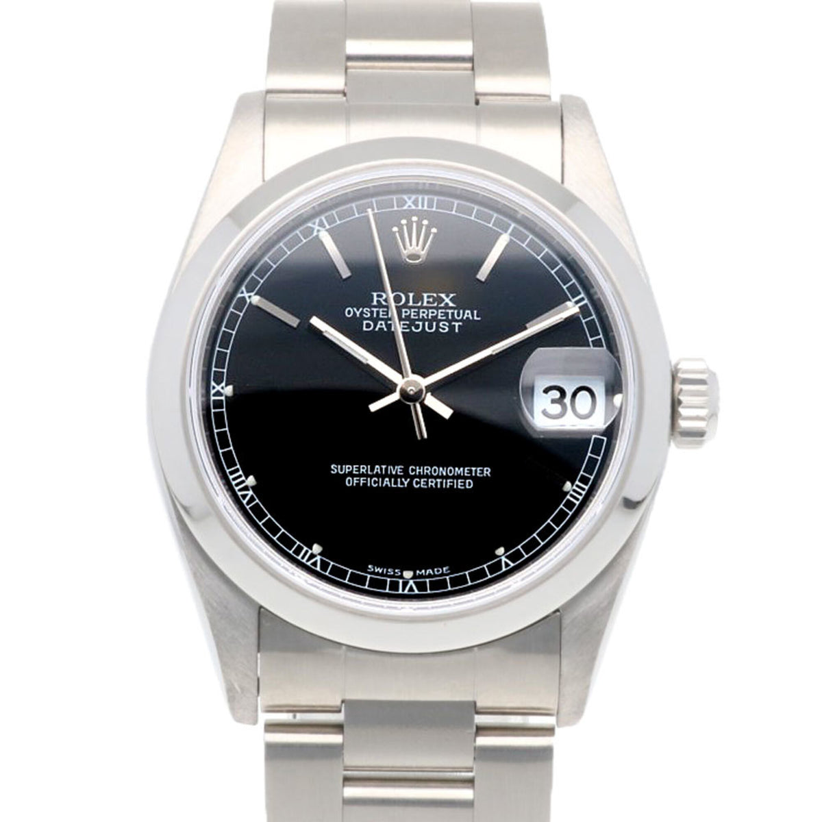 Rolex Datejust Oyster Perpetual 78240 met zwarte wijzerplaat, 31 mm