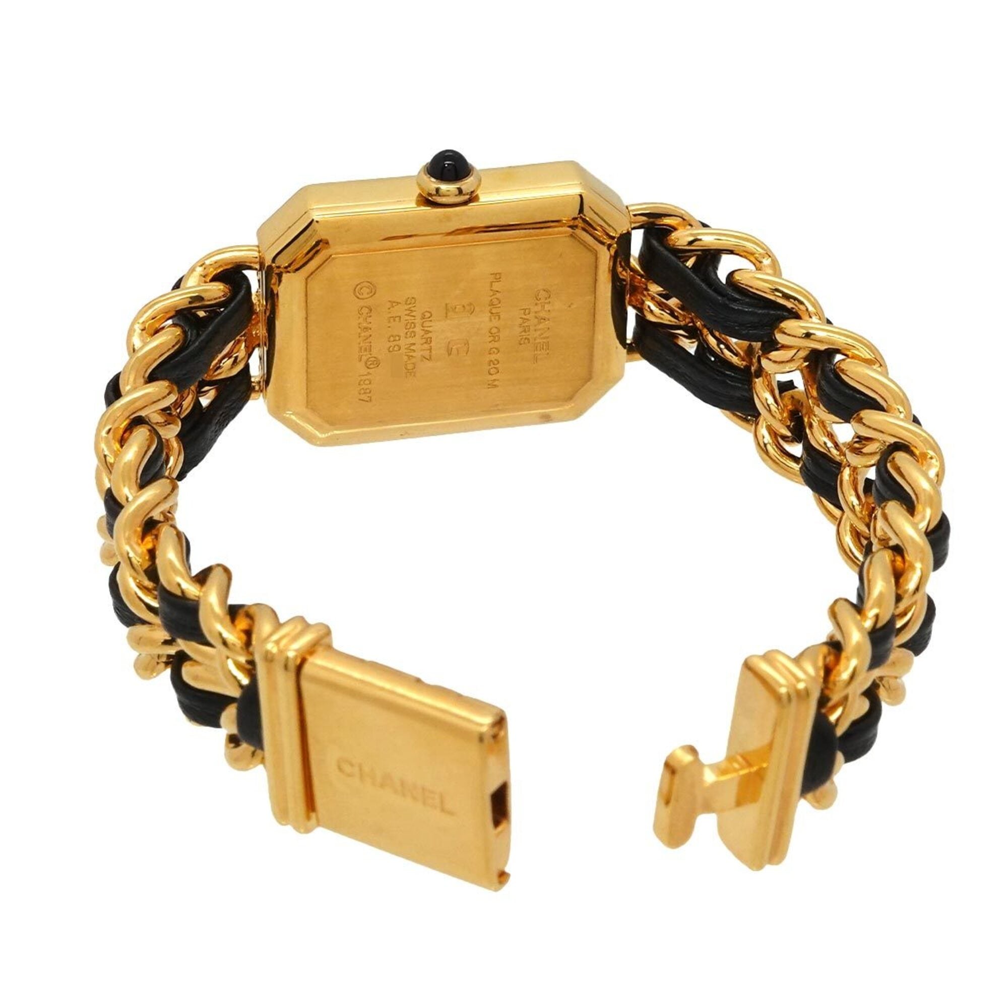 Chanel Premiere S-size H0001 Wo Black Gold Quartz