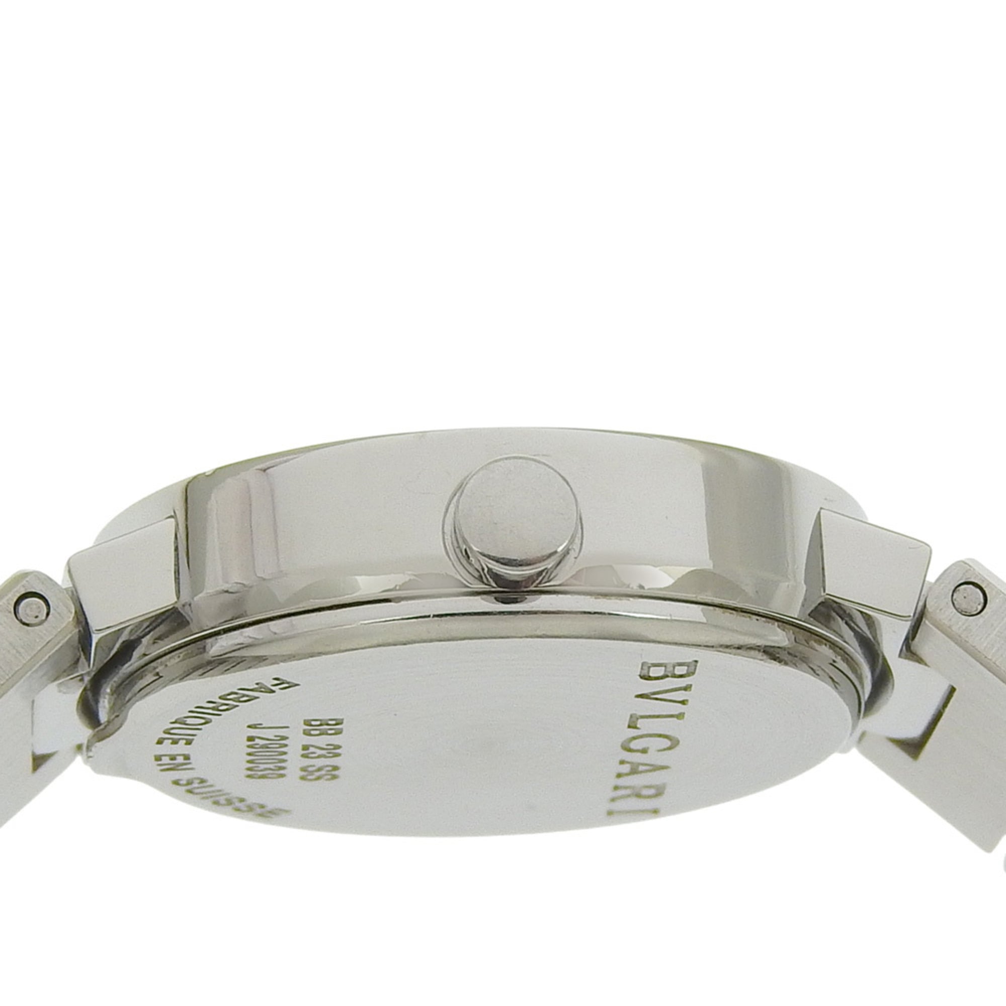 BVLGARI Watch BB23SS Stainless Steel Quartz Analog Display Black Dial
