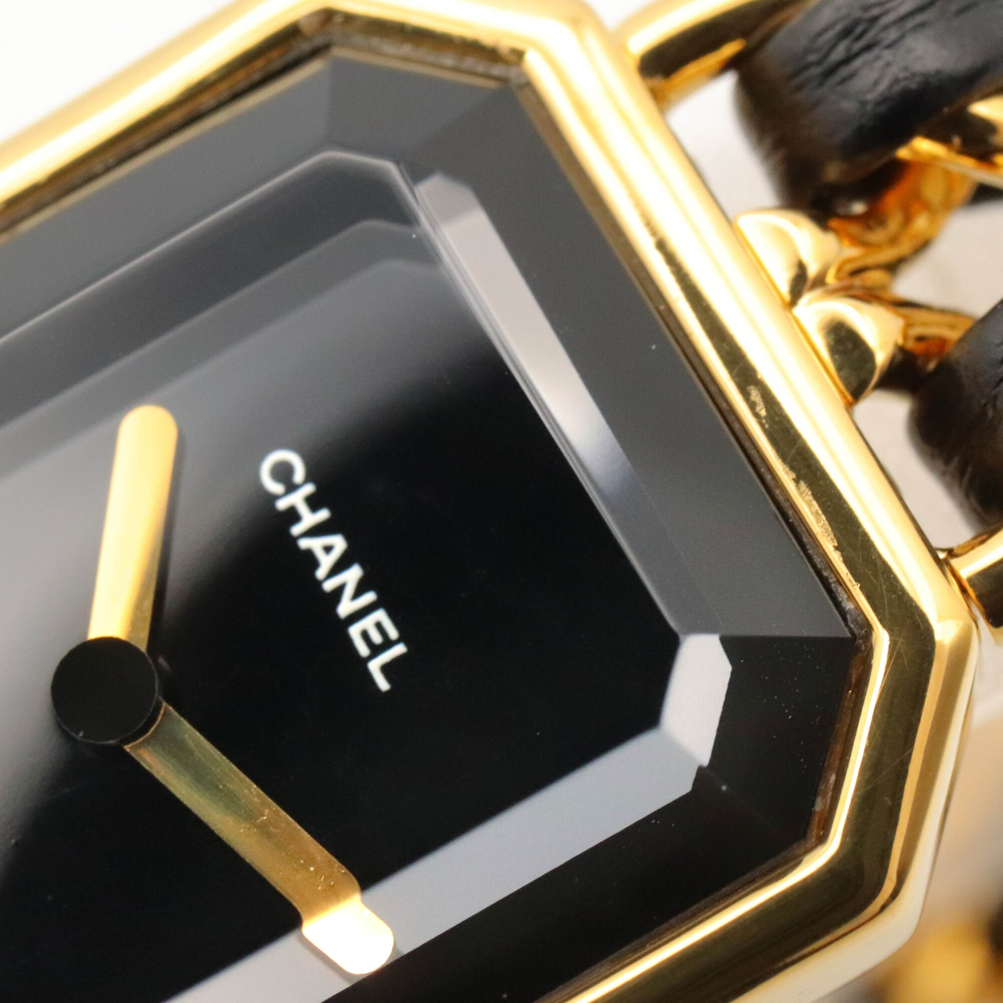 Chanel Premiere H0001 Black Dial Gold plated 20mm Watch