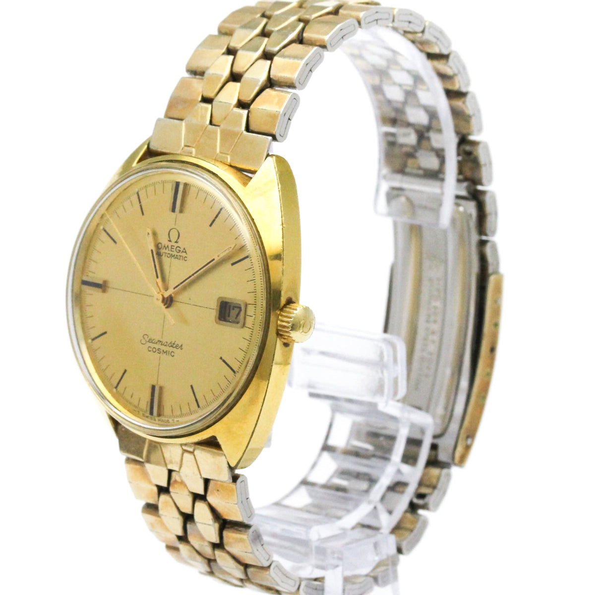 Omega Seamaster 166026 mit goldenem Zifferblatt, 35 mm Uhr