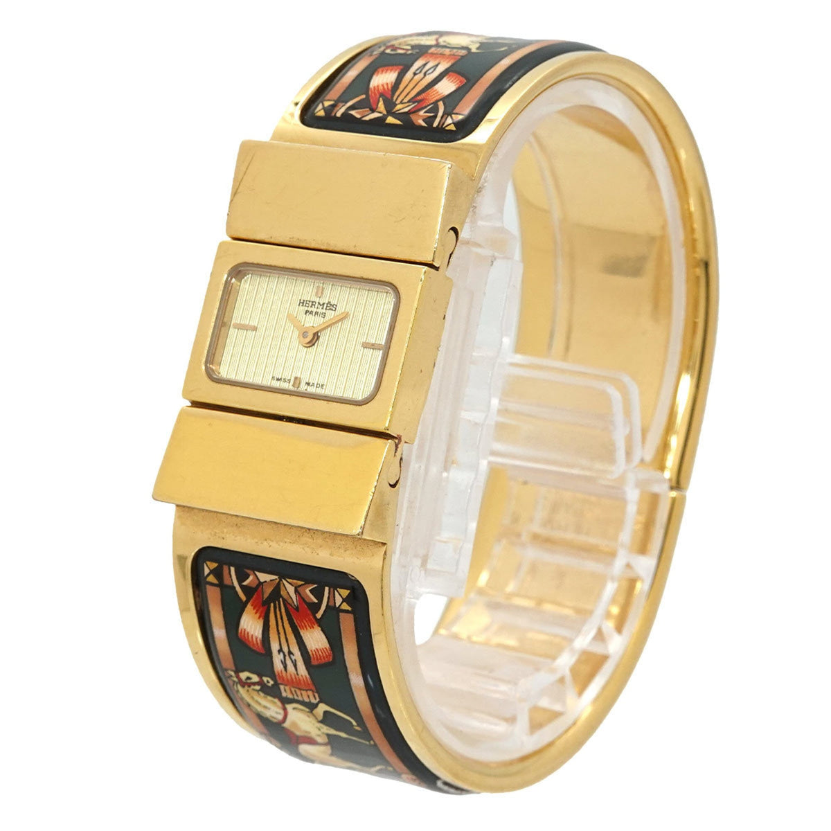 Montre Hermès Loquet LO1.201, cadran doré, 20 mm