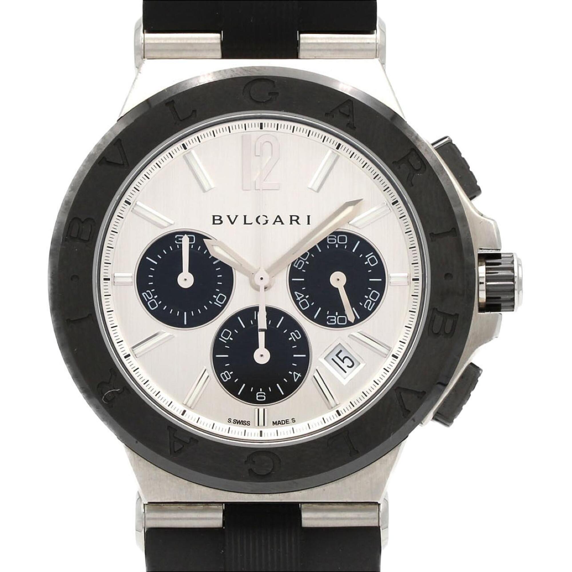 Bvlgari Bulgari Diagono Chronograph DG42SCCH/DG42C6SCVDCH Black, Silver Dial 42mm Watch