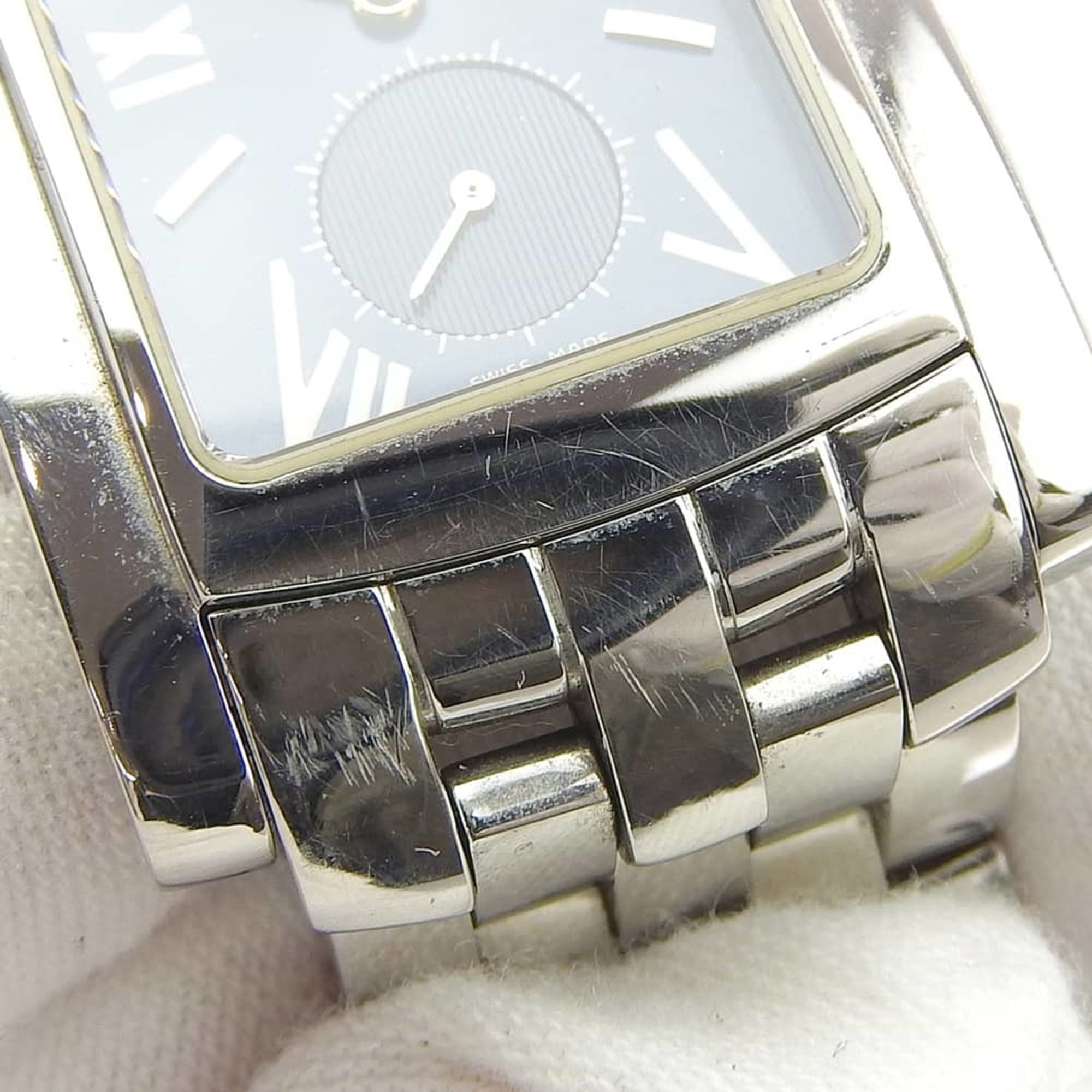 Longines DolceVita-horloge L5.655.4, roestvrij staal, zilverkleurig, quartz, kleine secondewijzer, marineblauwe wijzerplaat, herenmodel.