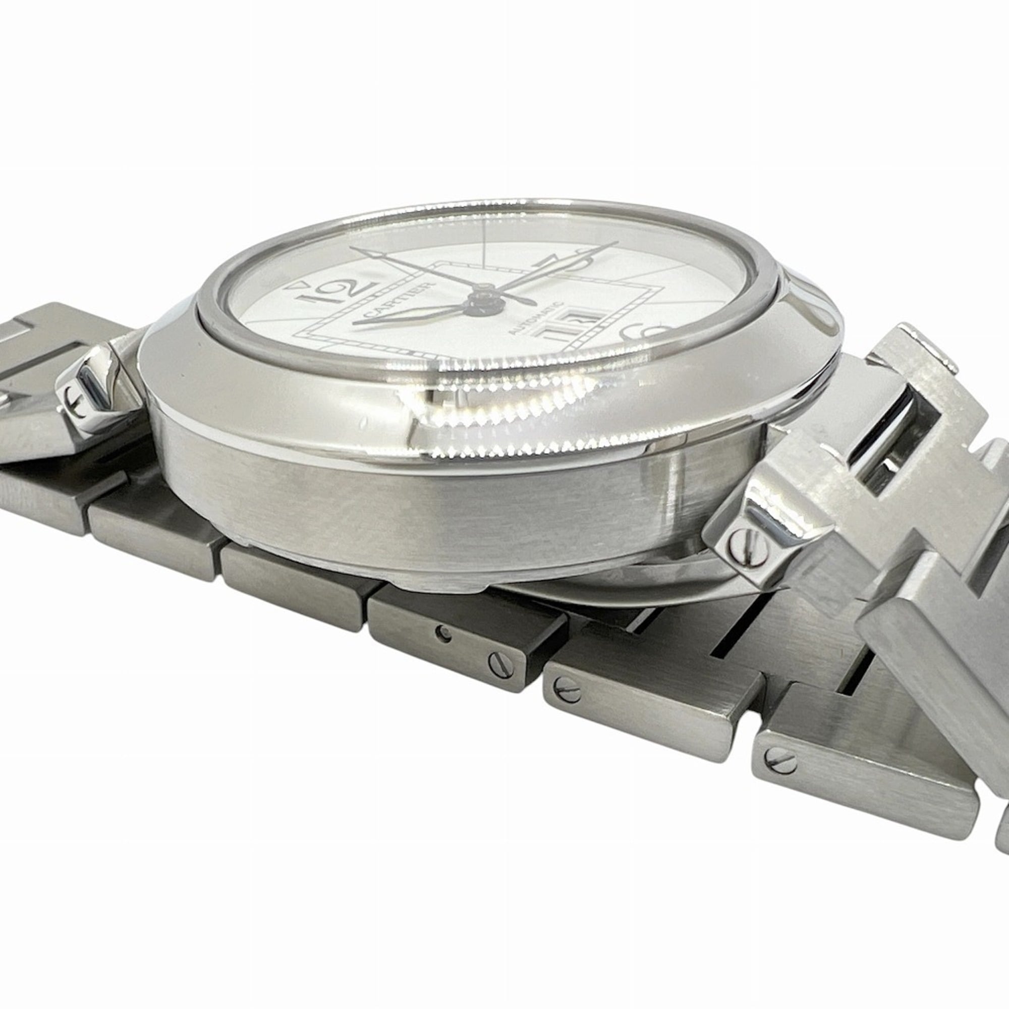 Cartier Pasha C Big Date Stainless Steel White Dial W31055M7 Automatic for Women and Men