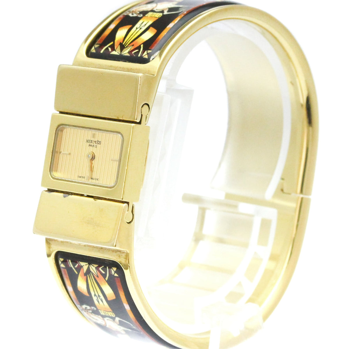 Hermes Loquet LO1.201 horloge met gouden wijzerplaat, 20 mm
