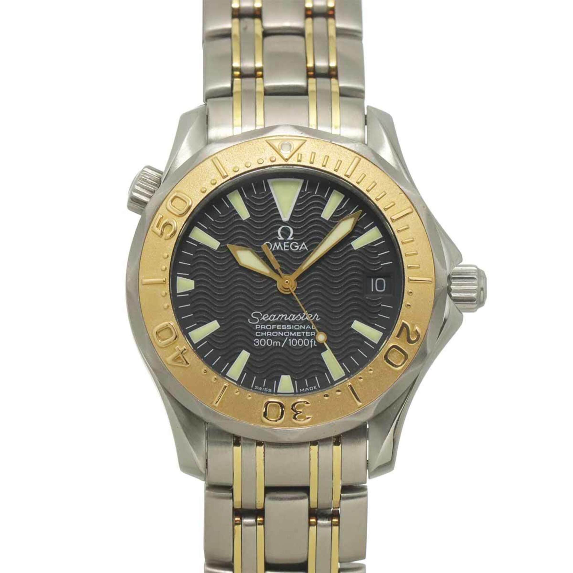 Omega Seamaster 300 Professional Two-Tone 2453 50 Boys' Date Black YG Automatic