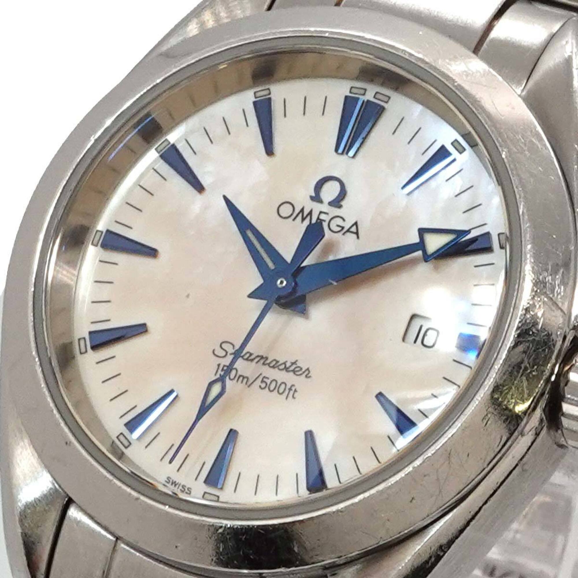 Omega Seamaster Aqua Terra 2577 70 Damenuhr, Datumumsanzeige, Weiß Zifferblatt, Quarz