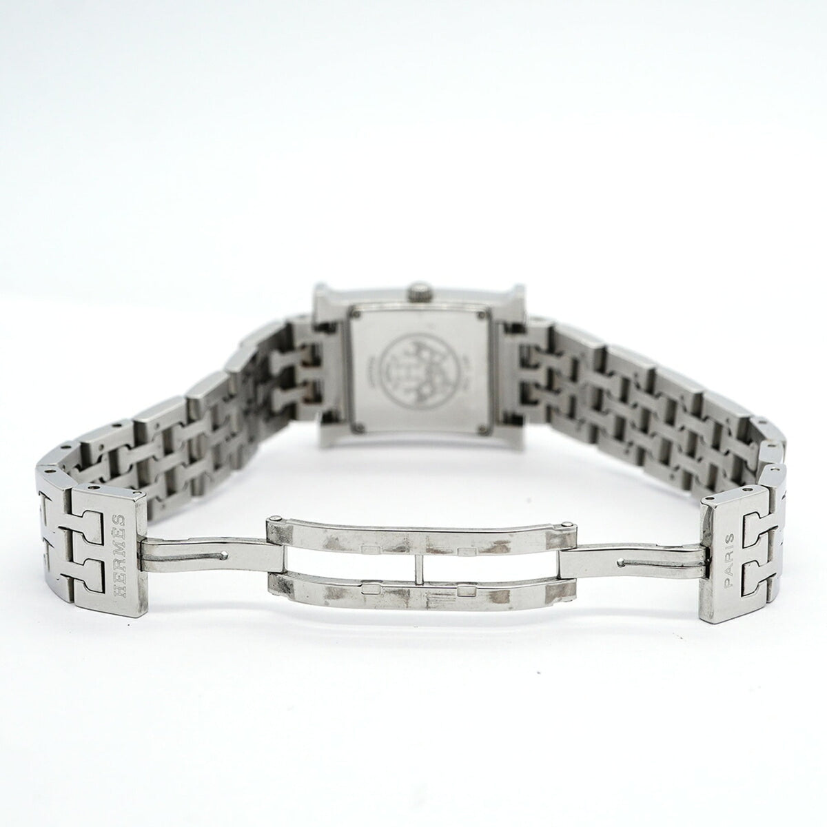 Hermes H- Diamond Bezel HH1.230 Horloge met zilveren wijzerplaat, 21 mm
