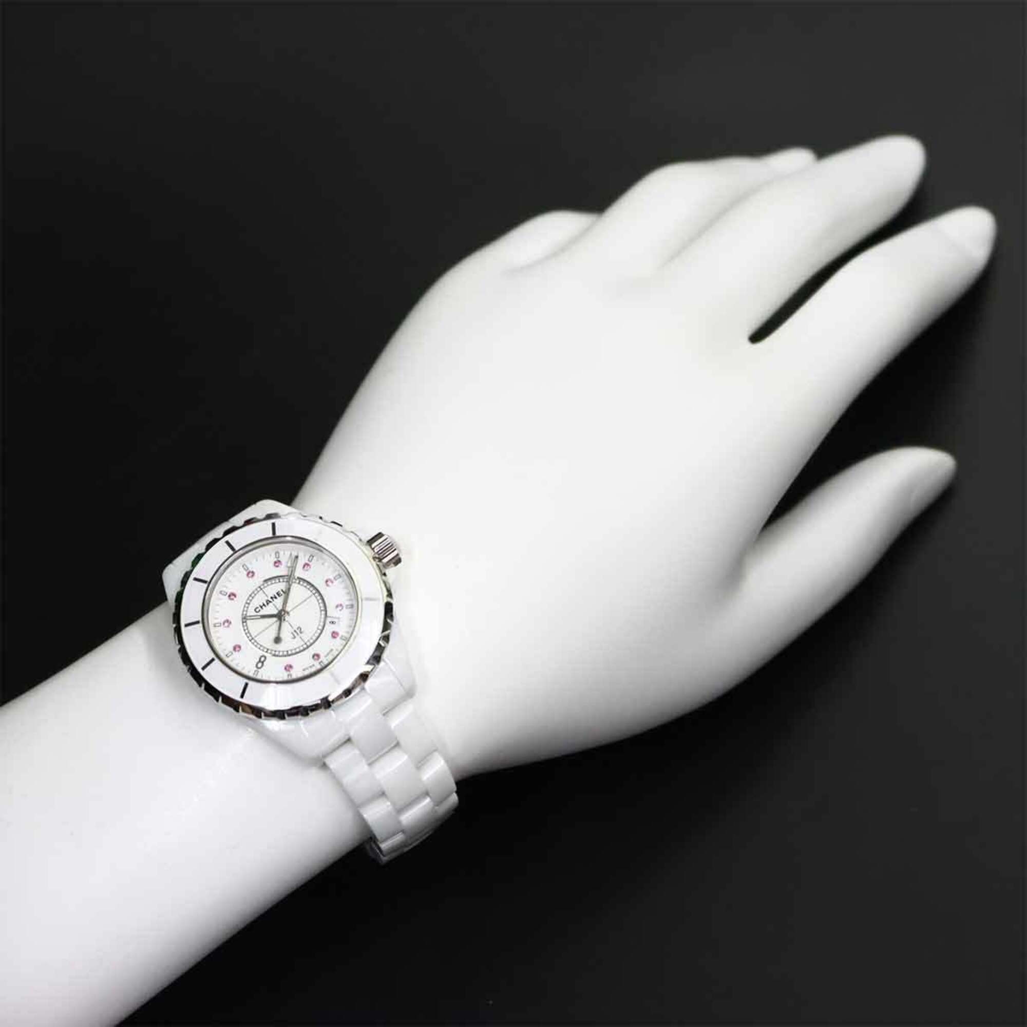 Chanel J12 33mm H2054 Ginza Boutique Limited Edition Wo 11P Pink Sapphire White Ceramic Quartz