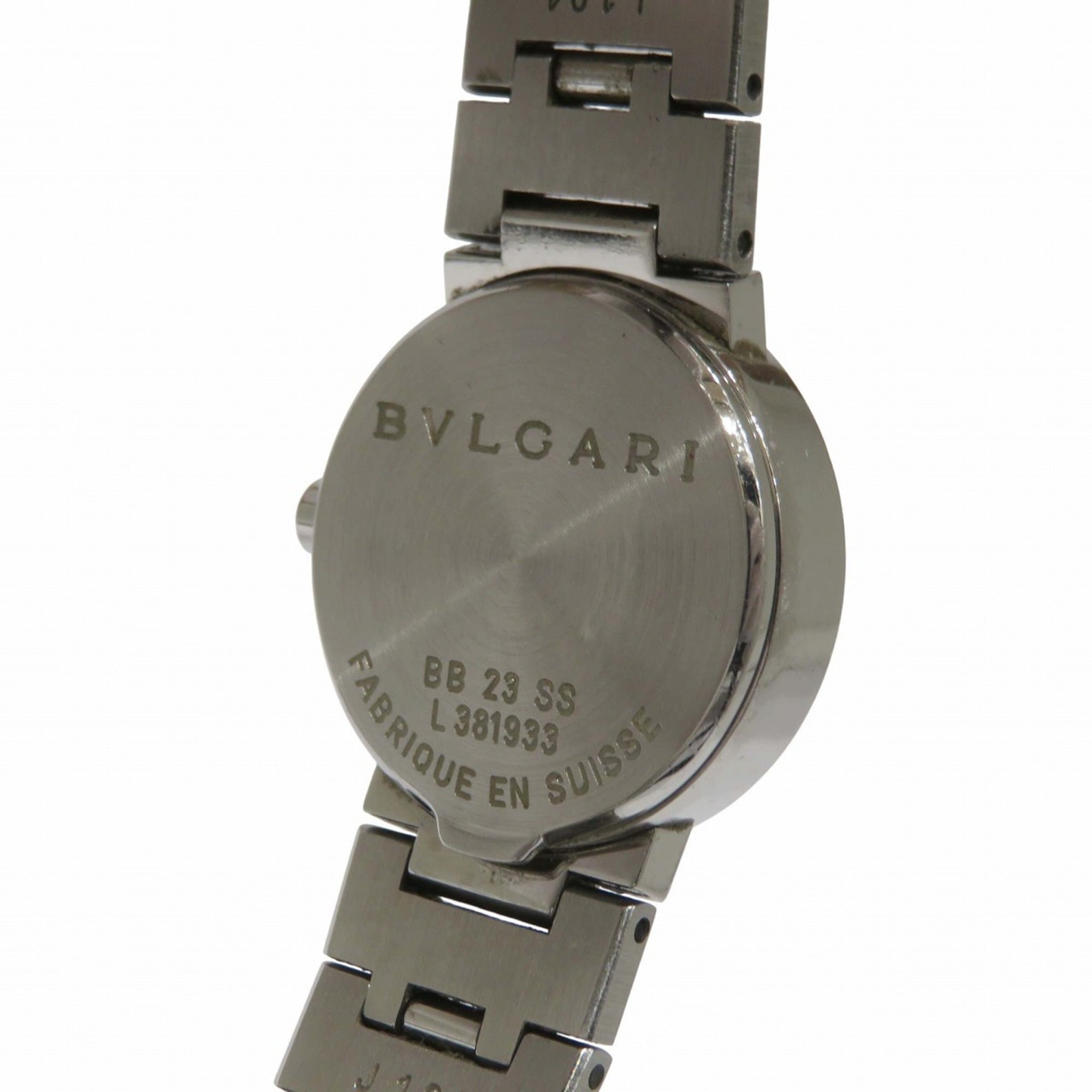 Montre Bulgari, poids total : 44,6 g, acier inoxydable, Quartz, cadran Noir, BB23SS