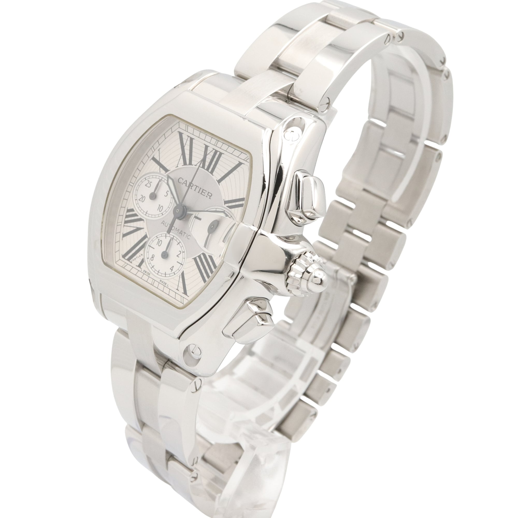 Cartier Roadster W62019X6 Silver Dial Stainless steel 42mm Watch