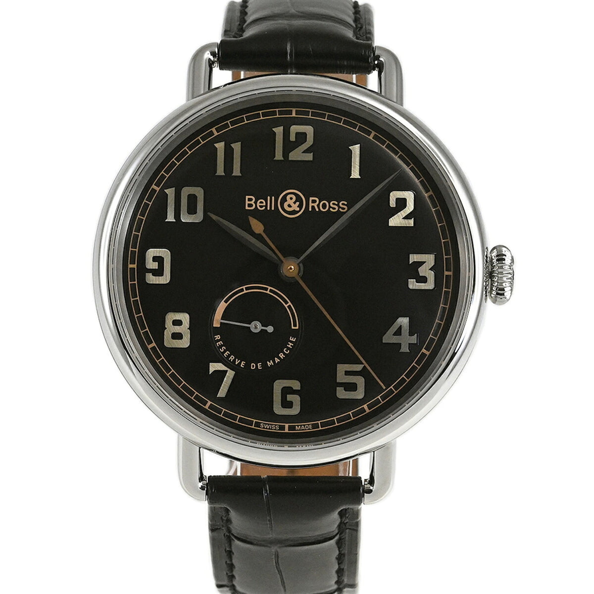 Bell & Ross BR WW1 Heritage Power Reserve BRWW197-HER-ST/SCR Black Dial 45mm Watch