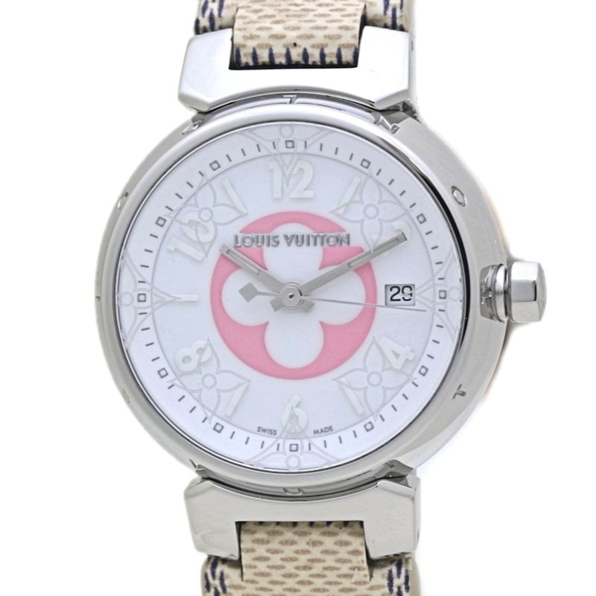 LOUIS VUITTON Tambour PM Azur 28mm QA007Z Japan Exclusive Women's Watch 40162