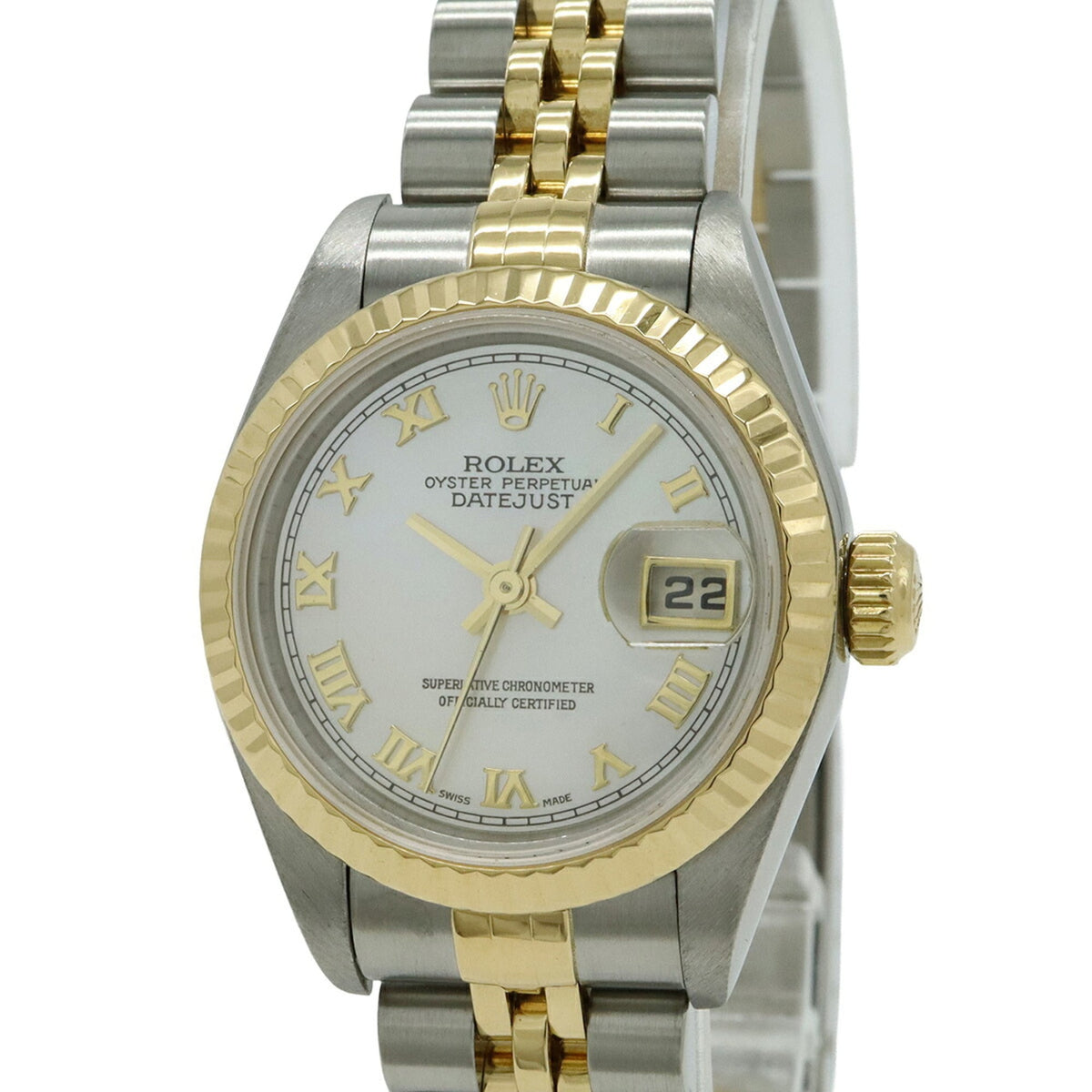 Rolex Datejust White 79173NR White shell Dial 26mm Watch