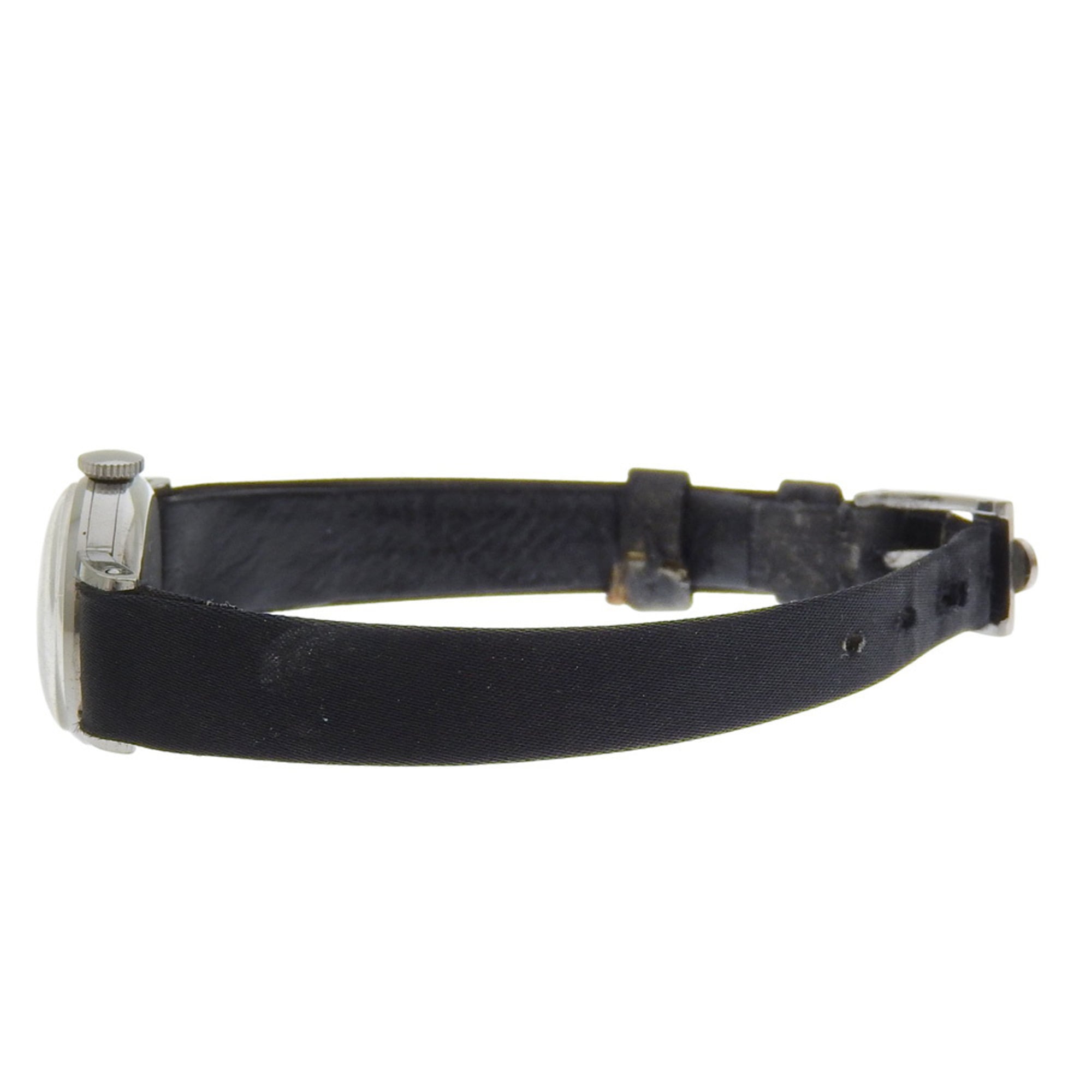 Dameshorloge van International Watch Company (IWC), roestvrij staal, handopwinding, analoge wijzerplaat, zilverkleurige wijzerplaat.