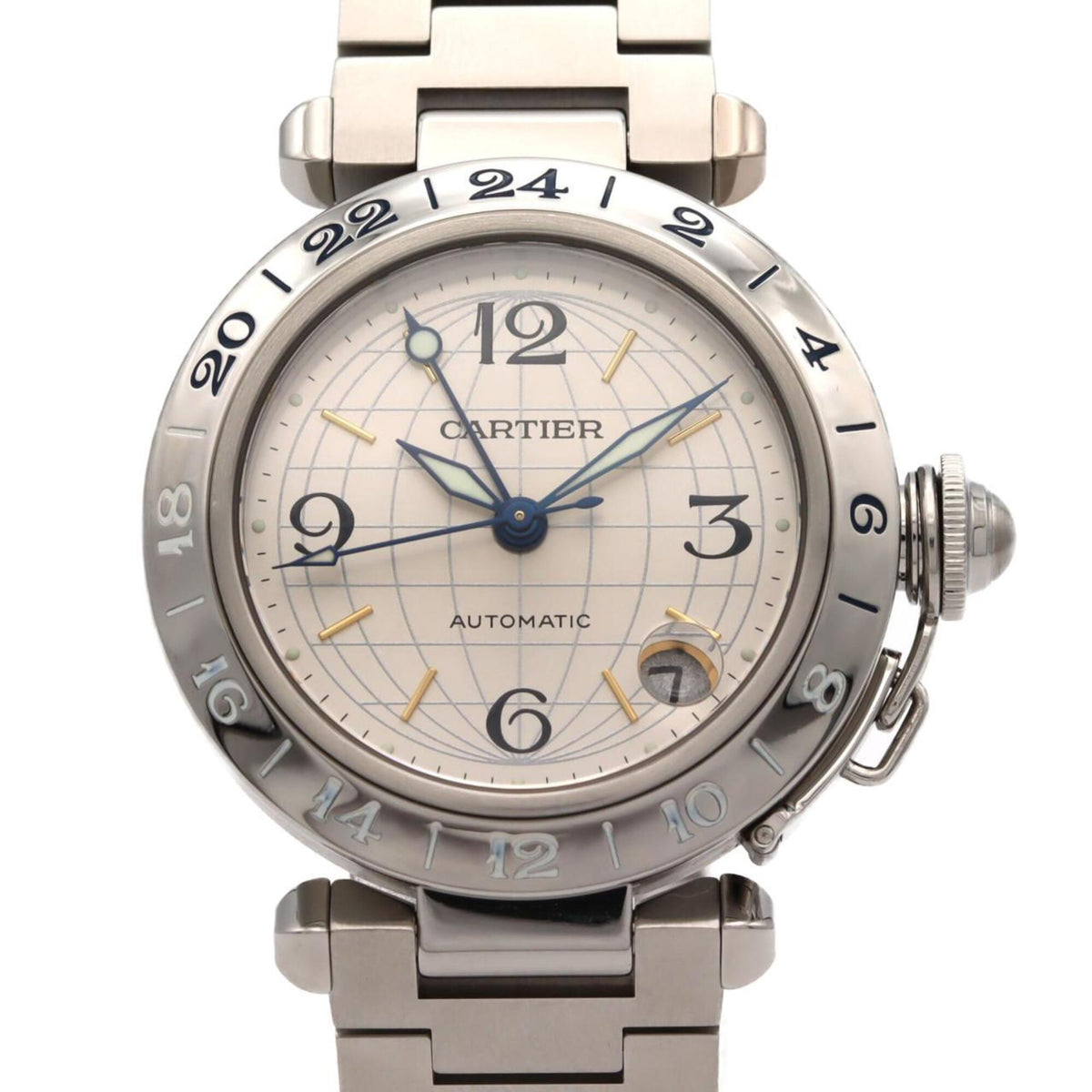 Cartier Pasha C GMT W31029M7 Silber Zifferblatt 35 mm Uhr