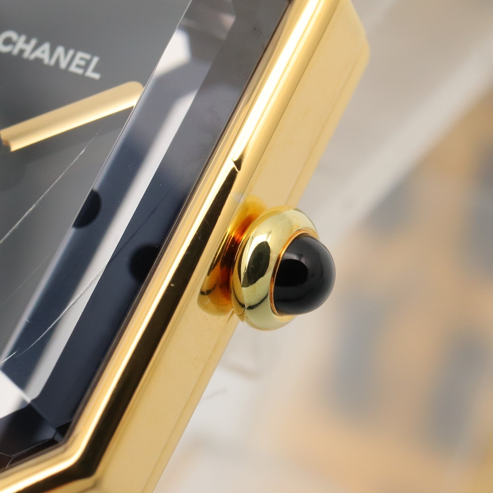 Chanel Premiere H0001 Black Dial Gold plated 20mm Watch