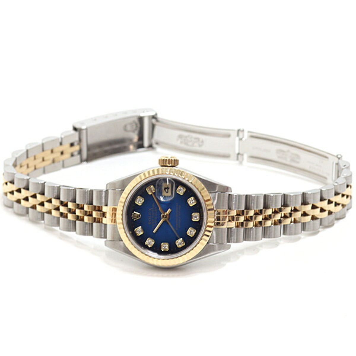 Rolex Datejust 69173G Horloge met blauwe kleurverloopwijzerplaat, 26 mm