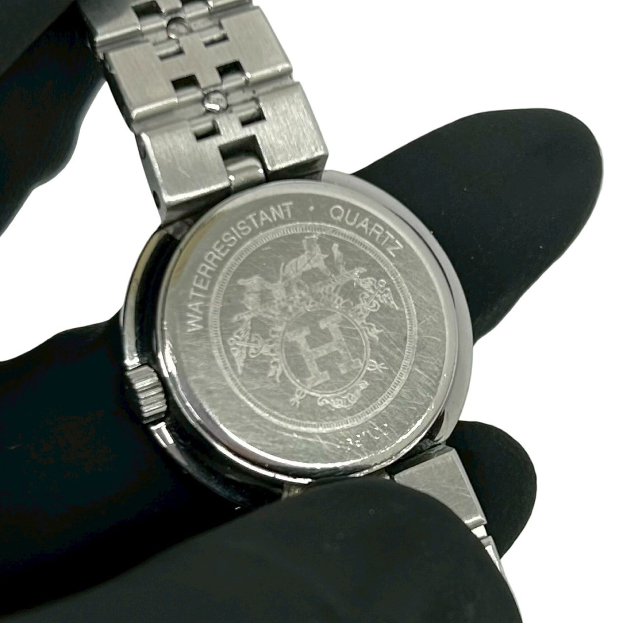 HERMES Vintage Clipper Stainless Steel GP Quartz Silver 32954