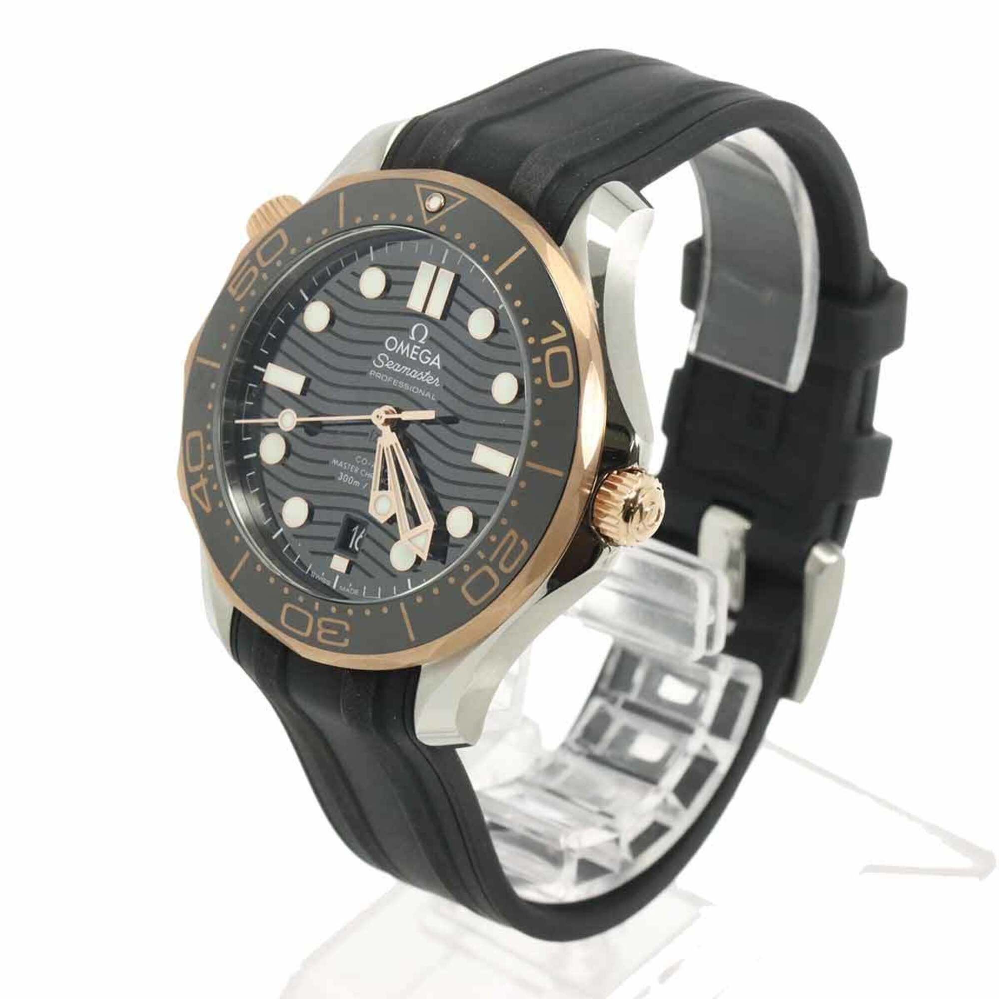 Omega Seamaster Diver 300 Co-Axial Master Chronometer Two-Tone 210 22 42 20 01 002 Date 18K Pink Gold Automatic