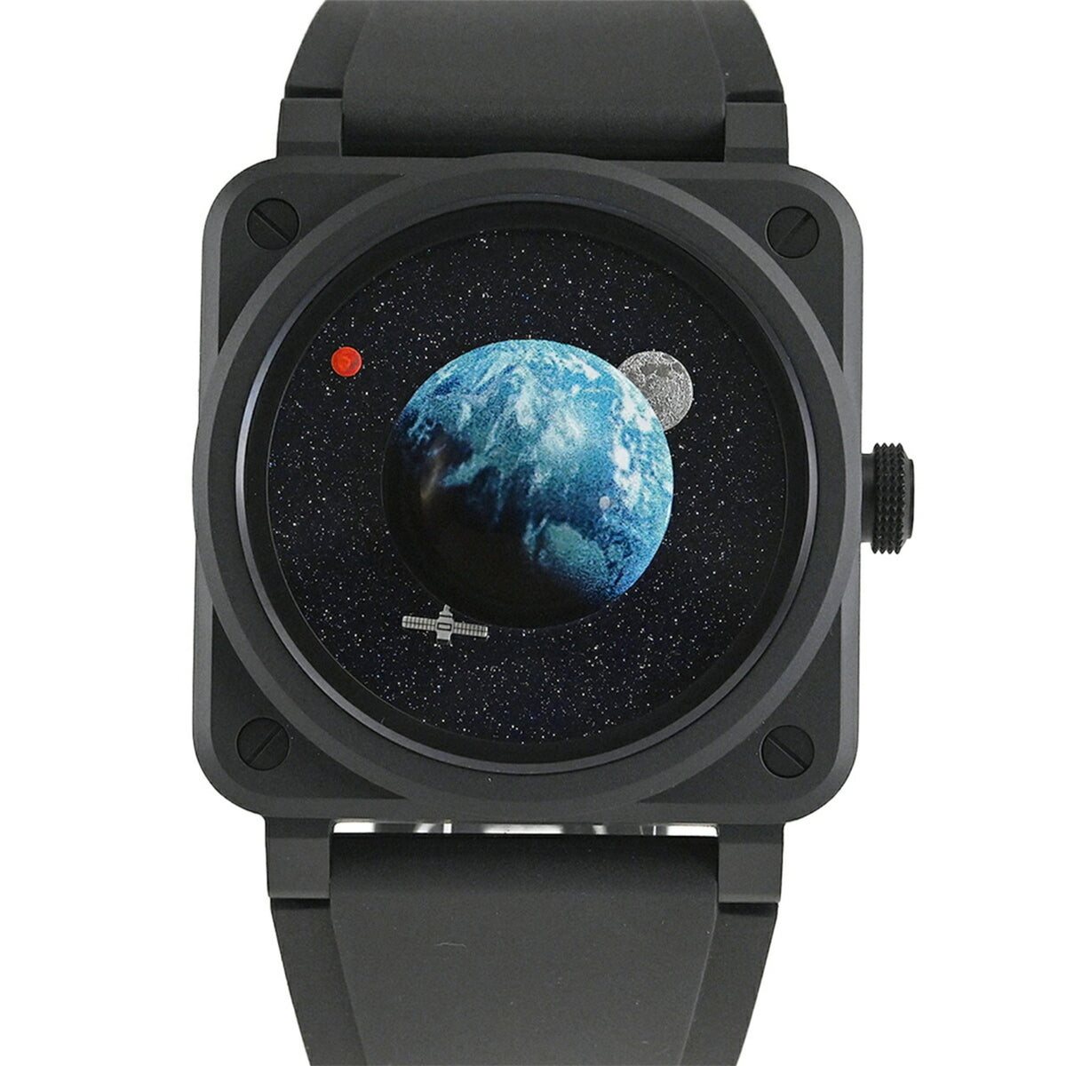 Bell & Ross BR-03 Astro BR03A-EMM-CE/SRB Schwarz, blaues Zifferblatt, 41 mm Uhr