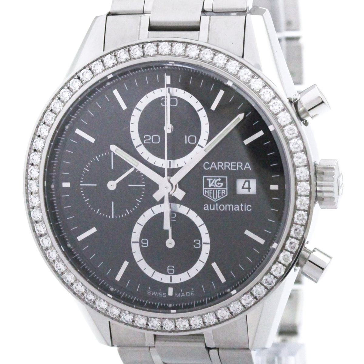 TAG Heuer Carrera CV201J horloge met zwarte wijzerplaat, 42 mm