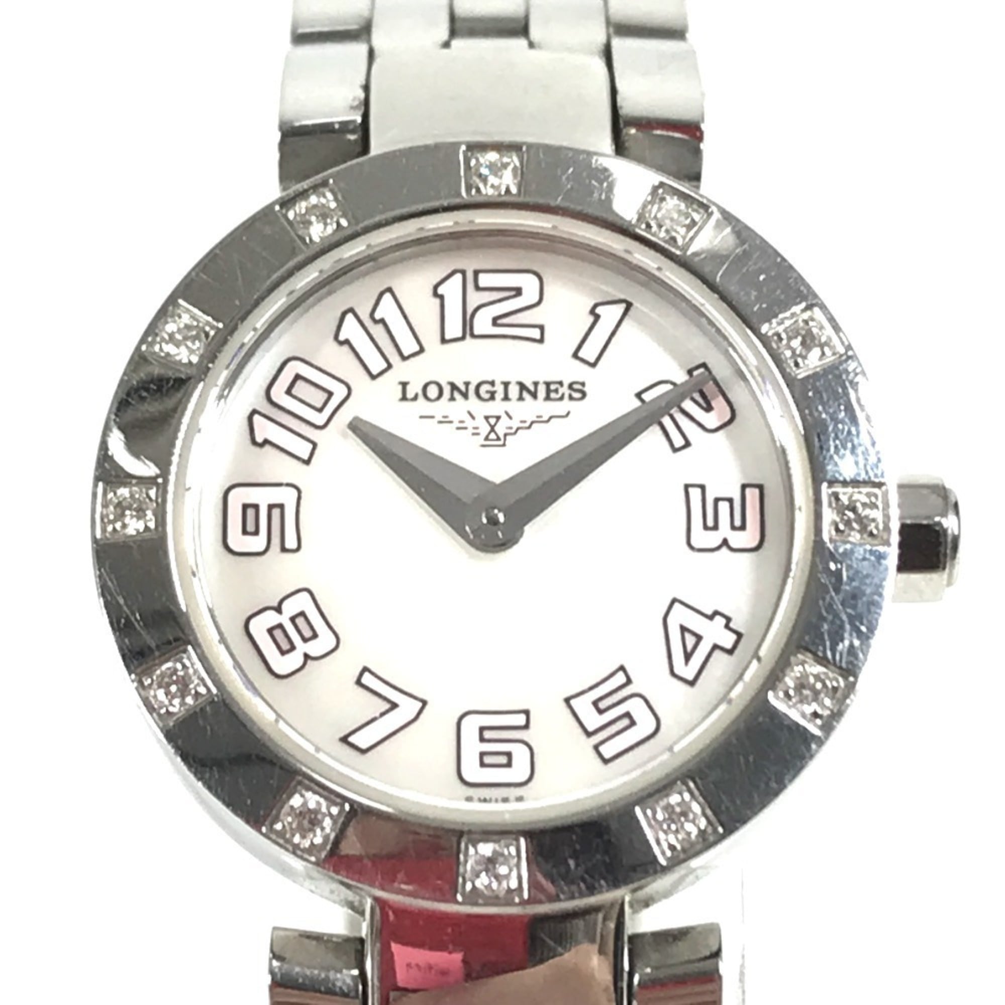 LONGINES DolceVita L5.174.0 Diamond Bezel with 12 Diamonds, Women's Watch, Stainless Steel, Silver