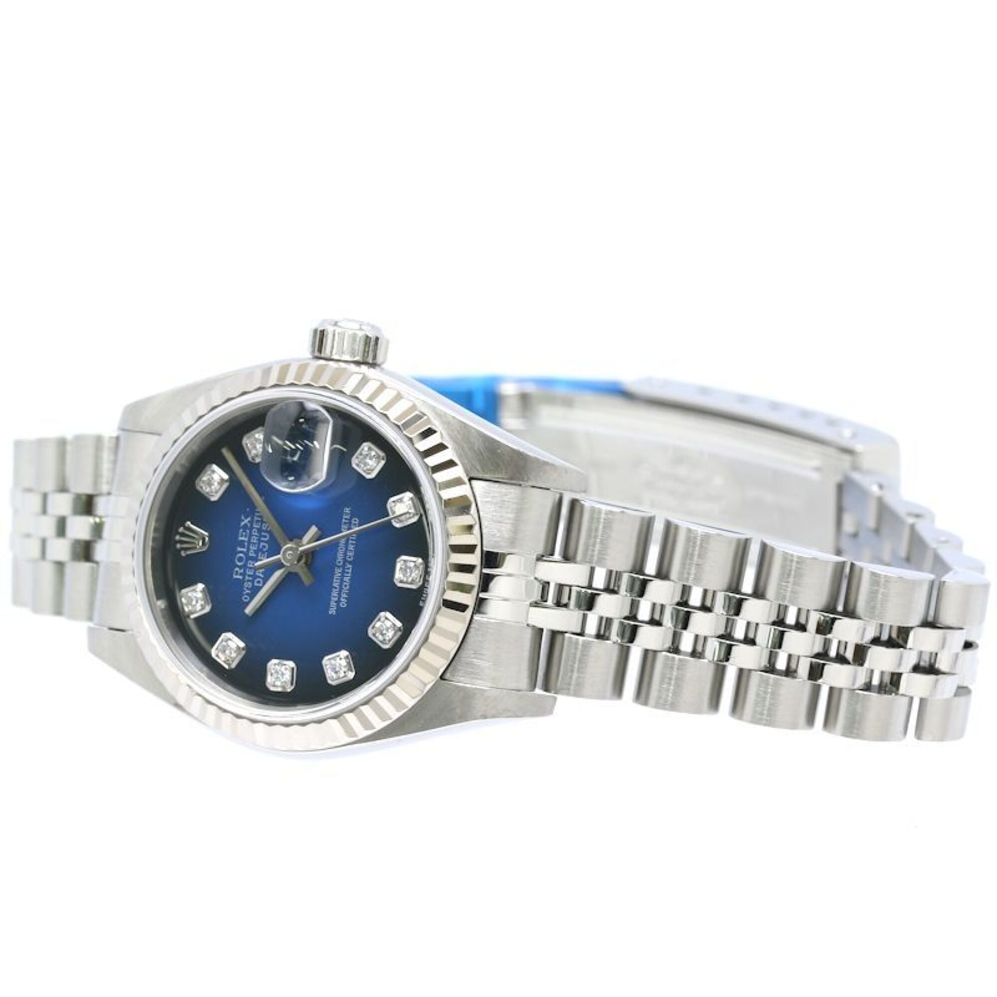 Rolex Datejust 10P Diamond 79174G Blue gradient Dial 26mm Watch