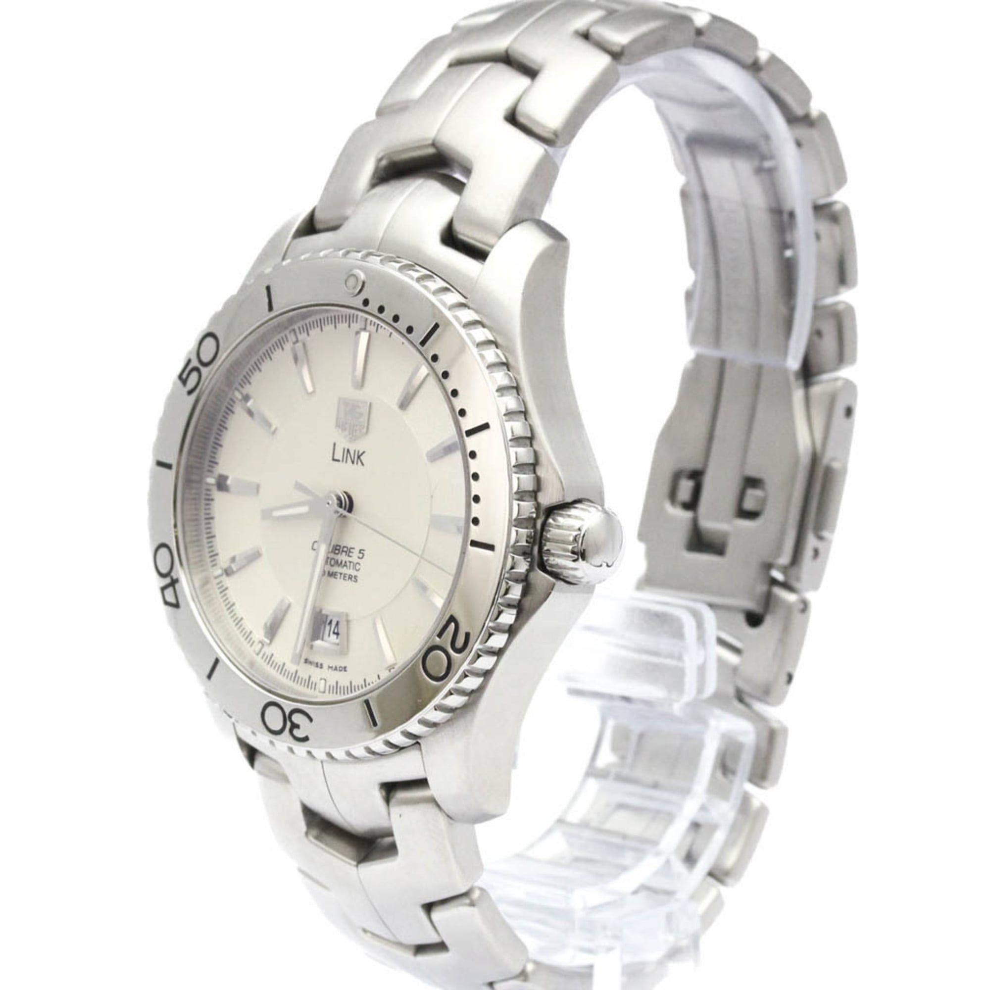 TAG HEUER Link Calibre 5 Steel Automatic Mens Watch WJ201B Polished