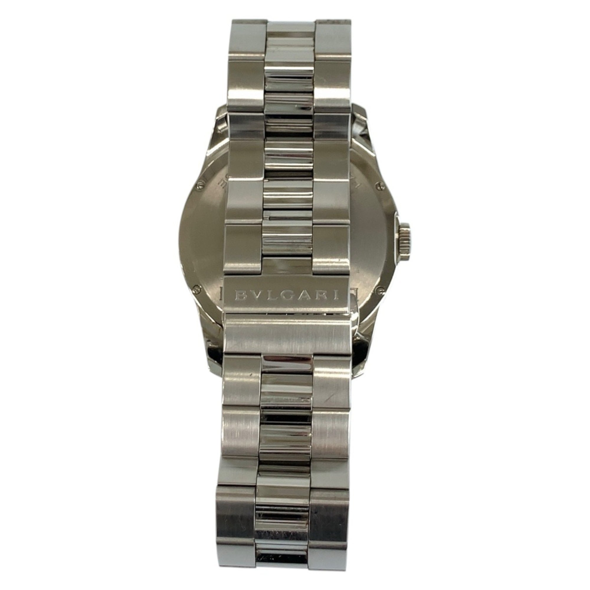 BVLGARI Solotempo Silver Stainless Steel Watch ST37S, Quartz Movement, Dial, Men's