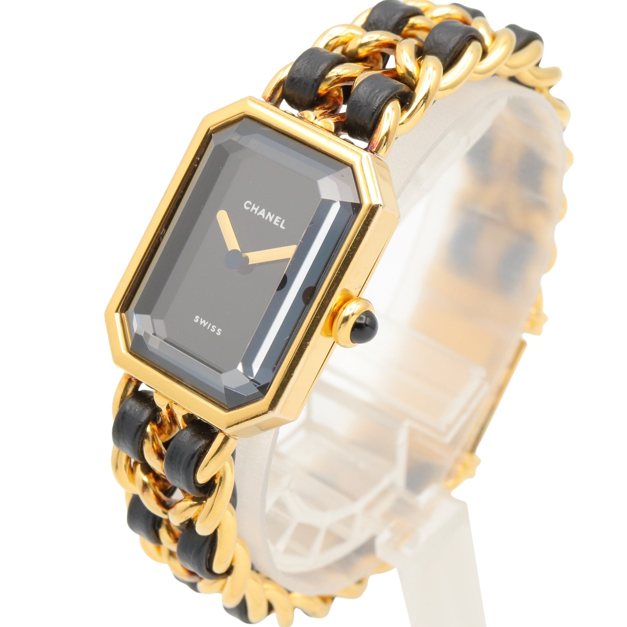 Chanel CHANEL PremiÃ¨re M Watch, Gold Plated Leather, Women's, Black, H0001