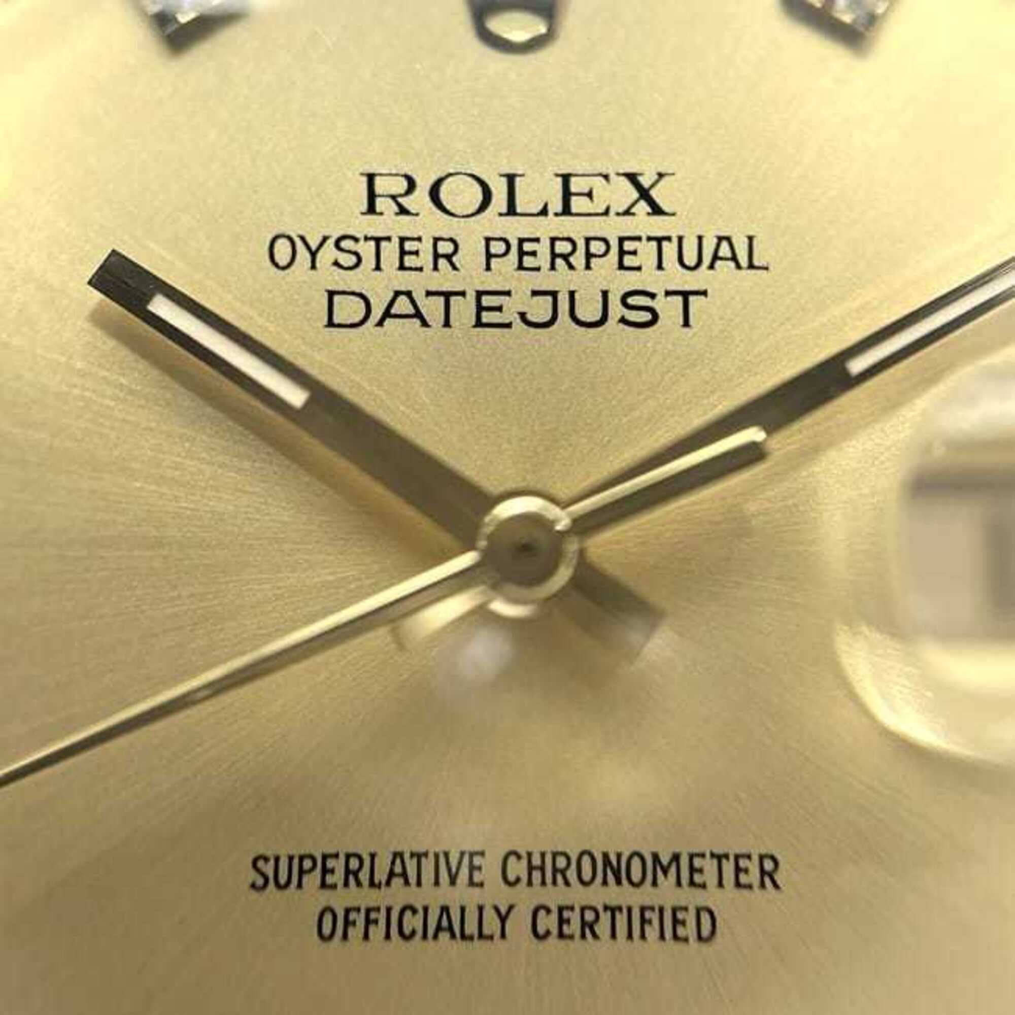 Rolex Datejust Gold Silver Watch 16013G Men's 10P Diamond 750 Stainless Steel Combination Automatic R313*** ROLEX