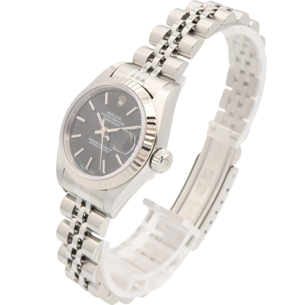 Rolex Datejust P-Serie 18 K 79174 Schwarz Zifferblatt 26 mm Uhr