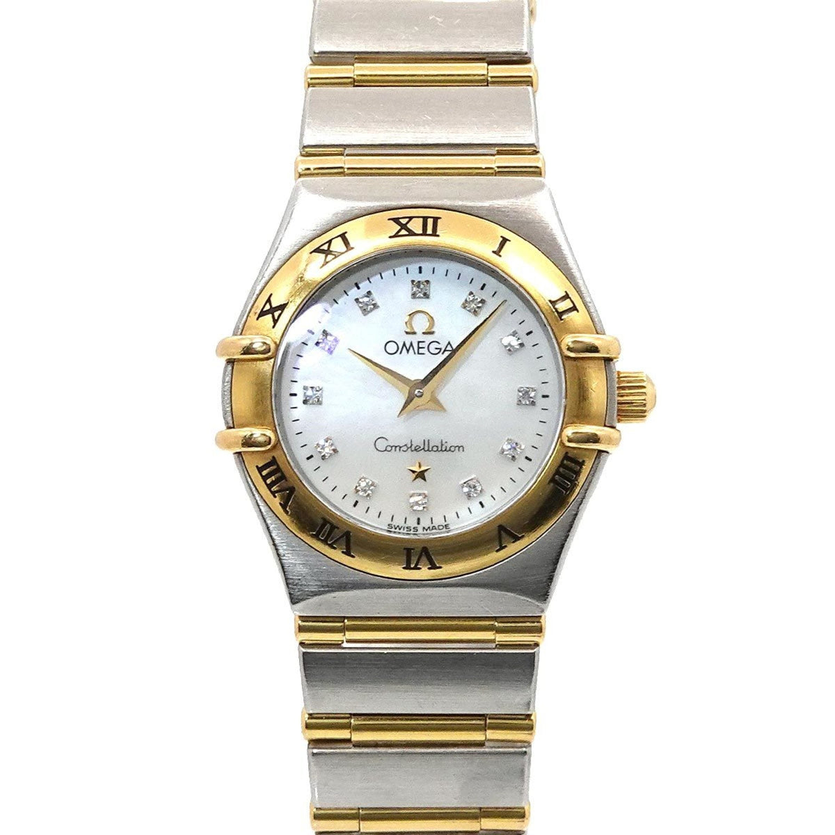 Omega Constellation Mini Combination 1262 75 Weiß Gehäuse Zifferblatt 22 mm Uhr