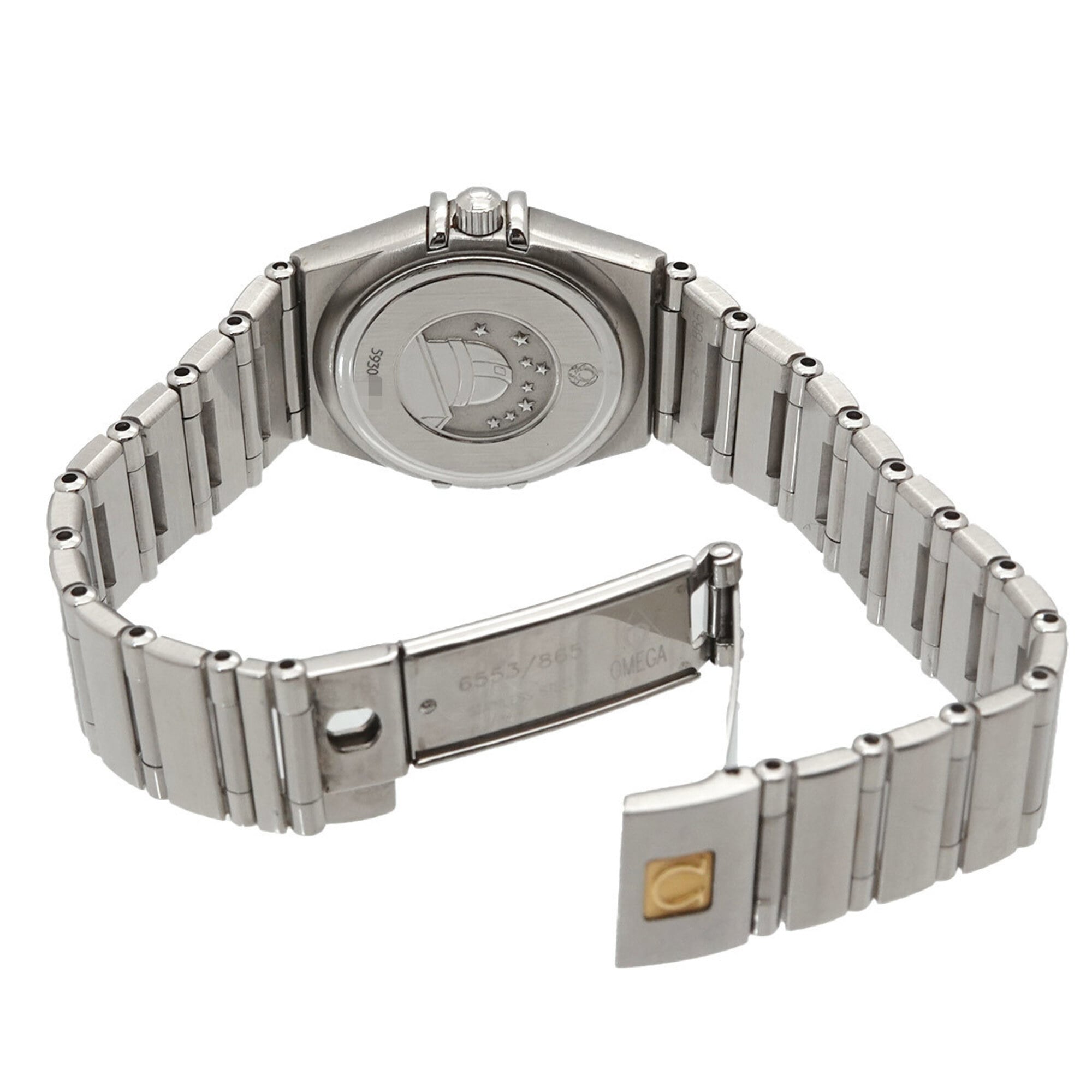 Omega Constellation Mini 1562 56 12P Damenuhr DiamantenSchwarz Quarz