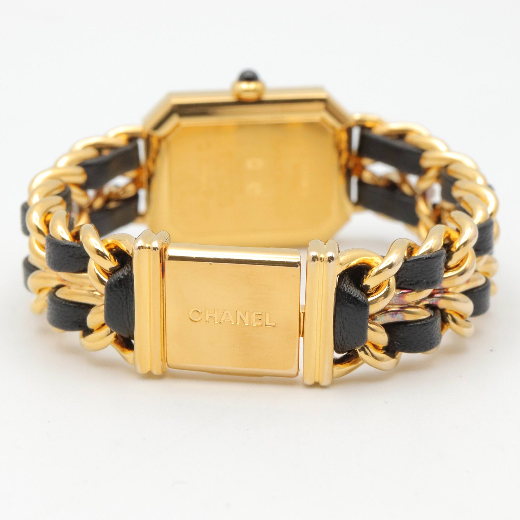 Chanel CHANEL PremiÃ¨re S Gold Plated (GP) Leather Strap Wo Black H0001