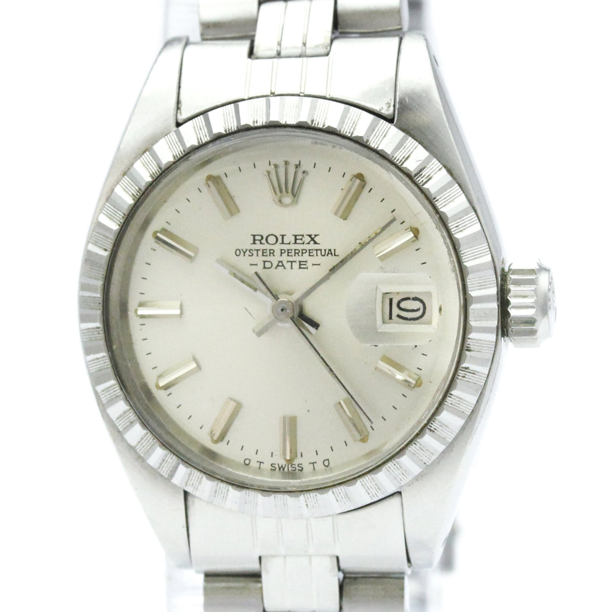 Rolex Oyster Perpetual Datum 6924 Silber Zifferblatt 26 mm Uhr